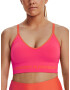 Under Armour UA Seamless Low Long Rib Sport Bra Pink - Pepit.gr