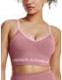 Under Armour UA Seamless Low Long Rib Sport Bra Pink - Pepit.gr