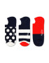 Happy Socks Σετ 3 ζευγάρια κοντές κάλτσες unisex - Pepit.gr