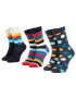 Happy Socks Σετ 3 ζευγάρια ψηλές κάλτσες unisex - Pepit.gr