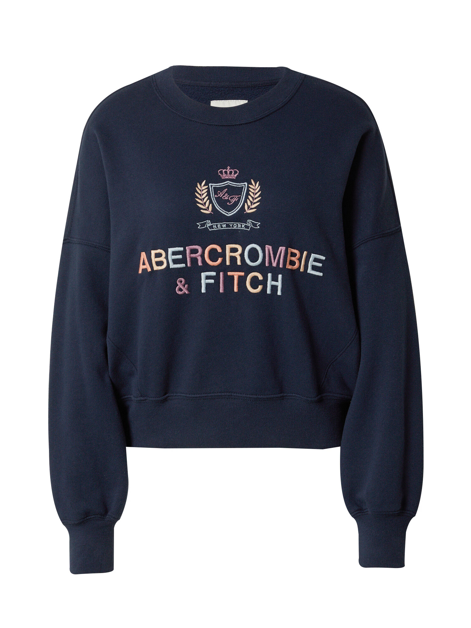 Abercrombie & Fitch Μπλούζα φούτερ ναυτικό μπλε / μπλε ουρανού / βερικοκί / σάπιο μήλο - Pepit.gr