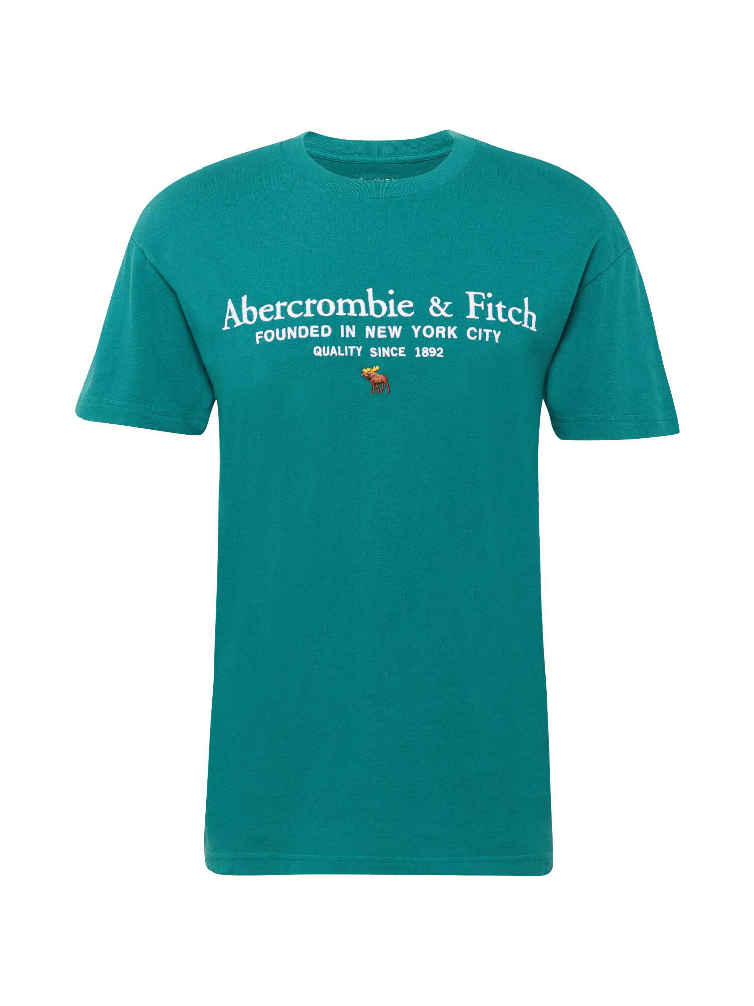 Abercrombie & Fitch Μπλουζάκι γαλαζοπράσινο / λευκό - Pepit.gr