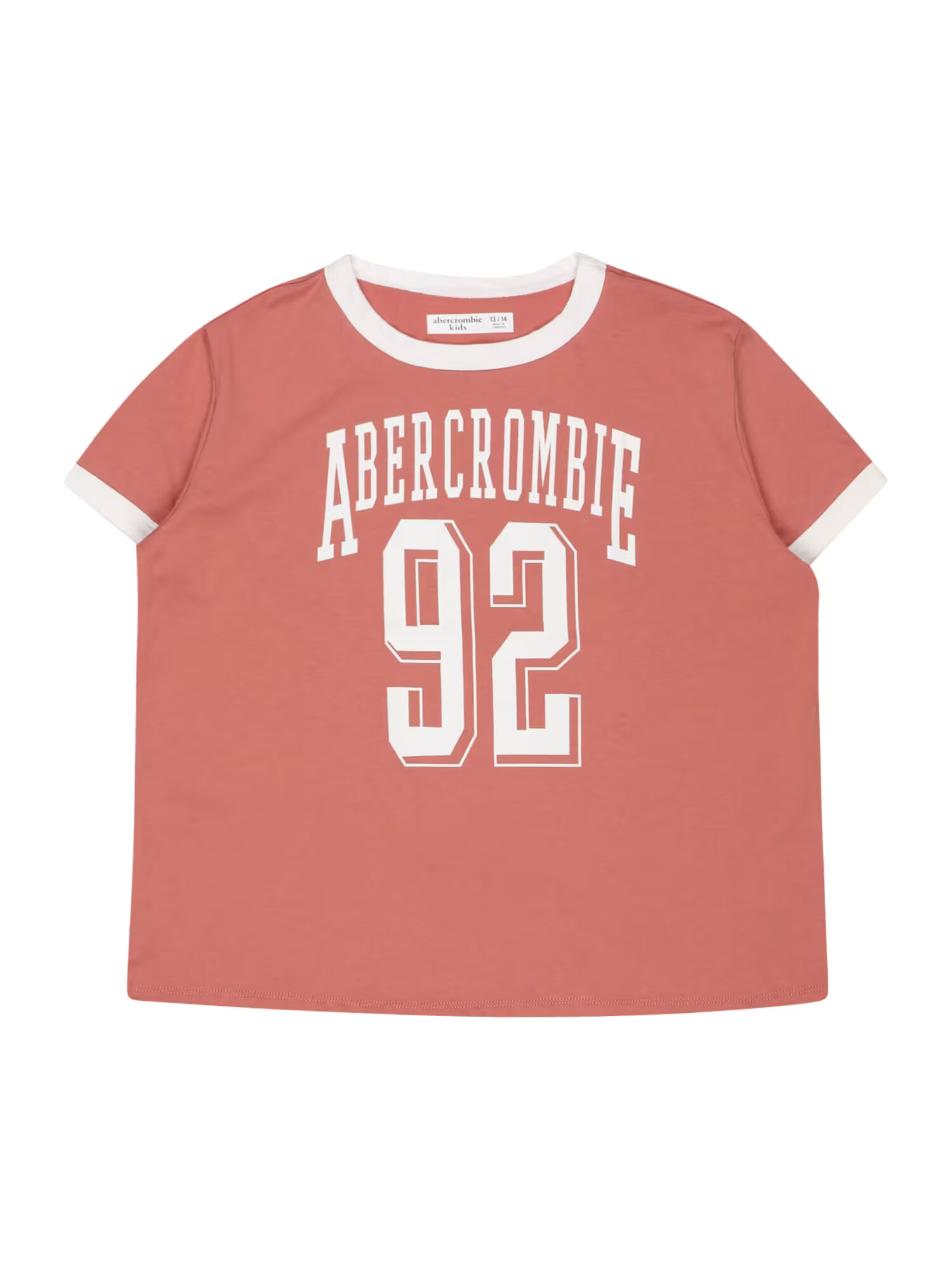 Abercrombie & Fitch Μπλουζάκι καφέ σκουριάς / λευκό - Pepit.gr