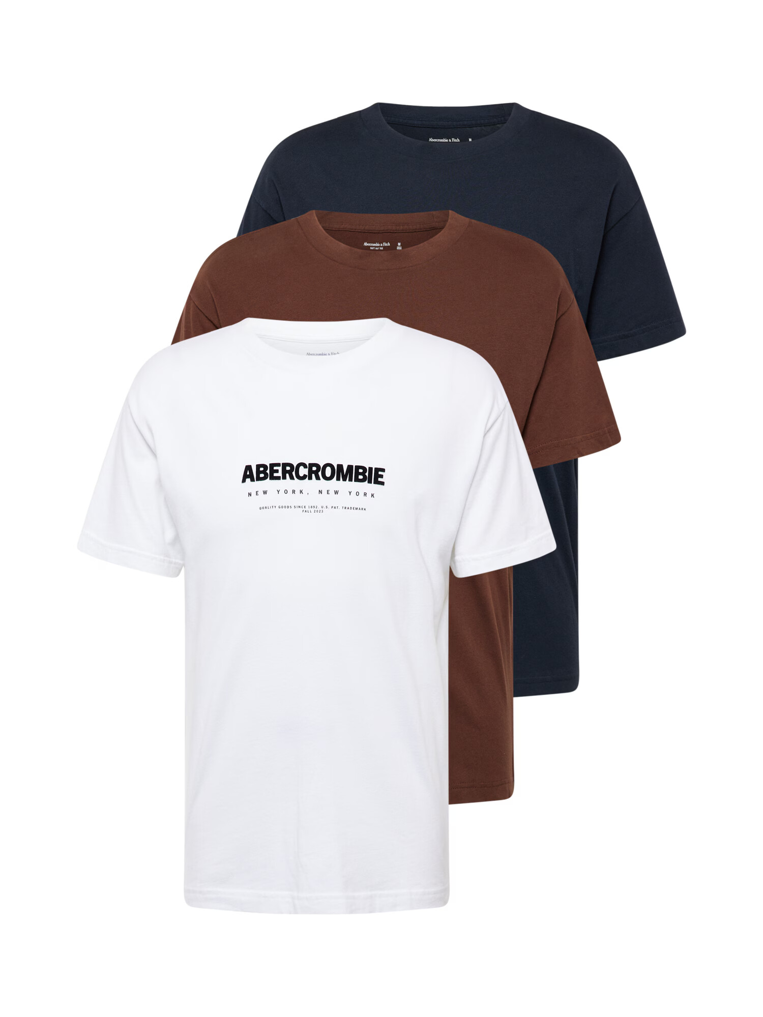 Abercrombie & Fitch Μπλουζάκι ναυτικό μπλε / σοκολατί / μαύρο / λευκό - Pepit.gr