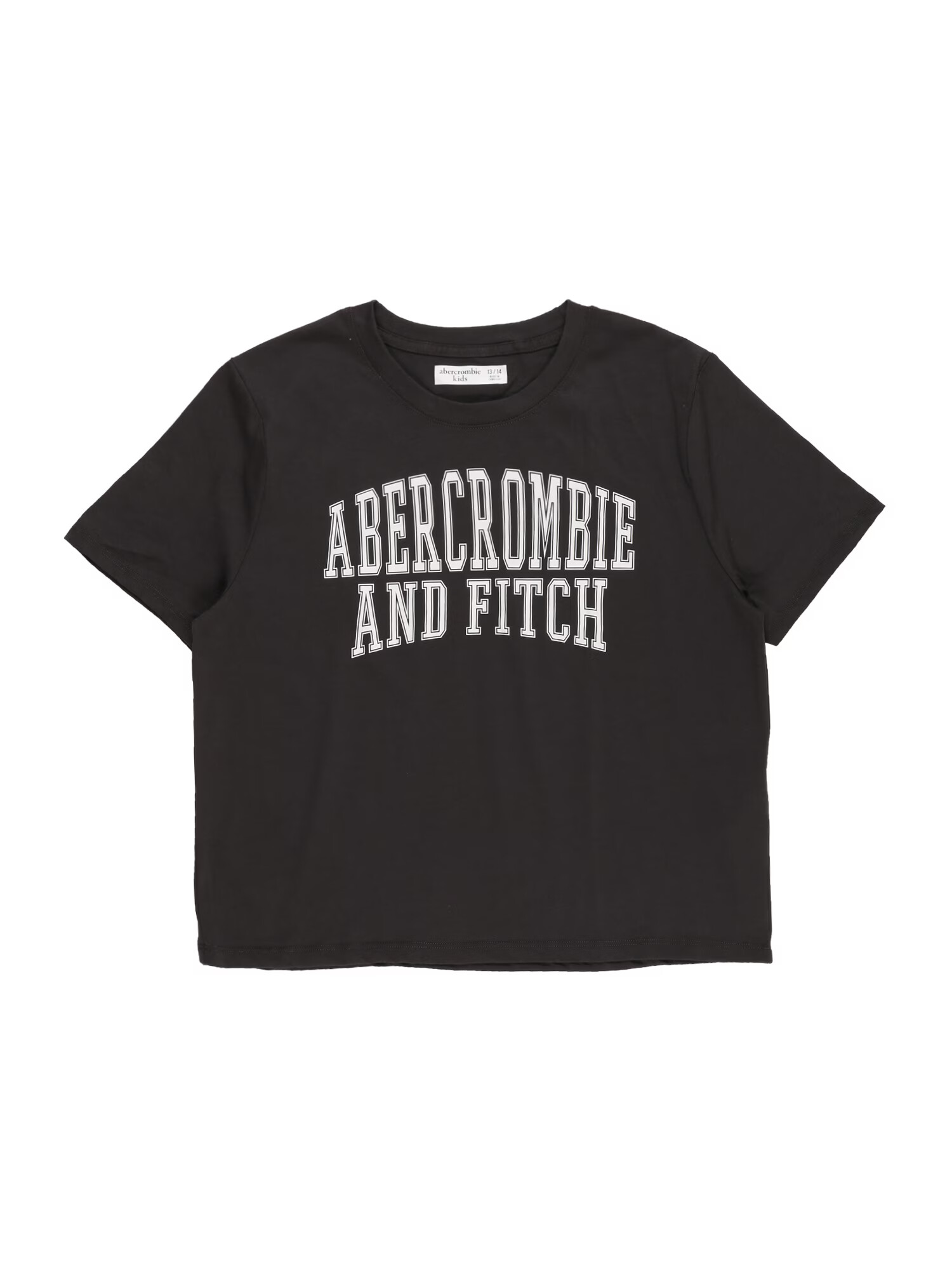 Abercrombie & Fitch Μπλουζάκι 'READY FOR PLAY' μαύρο / λευκό - Pepit.gr