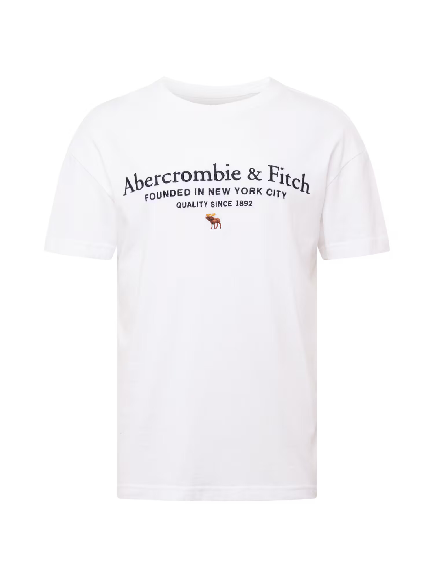 Abercrombie & Fitch Μπλουζάκι σκούρο μπλε / καφέ / χρυσοκίτρινο / λευκό - Pepit.gr