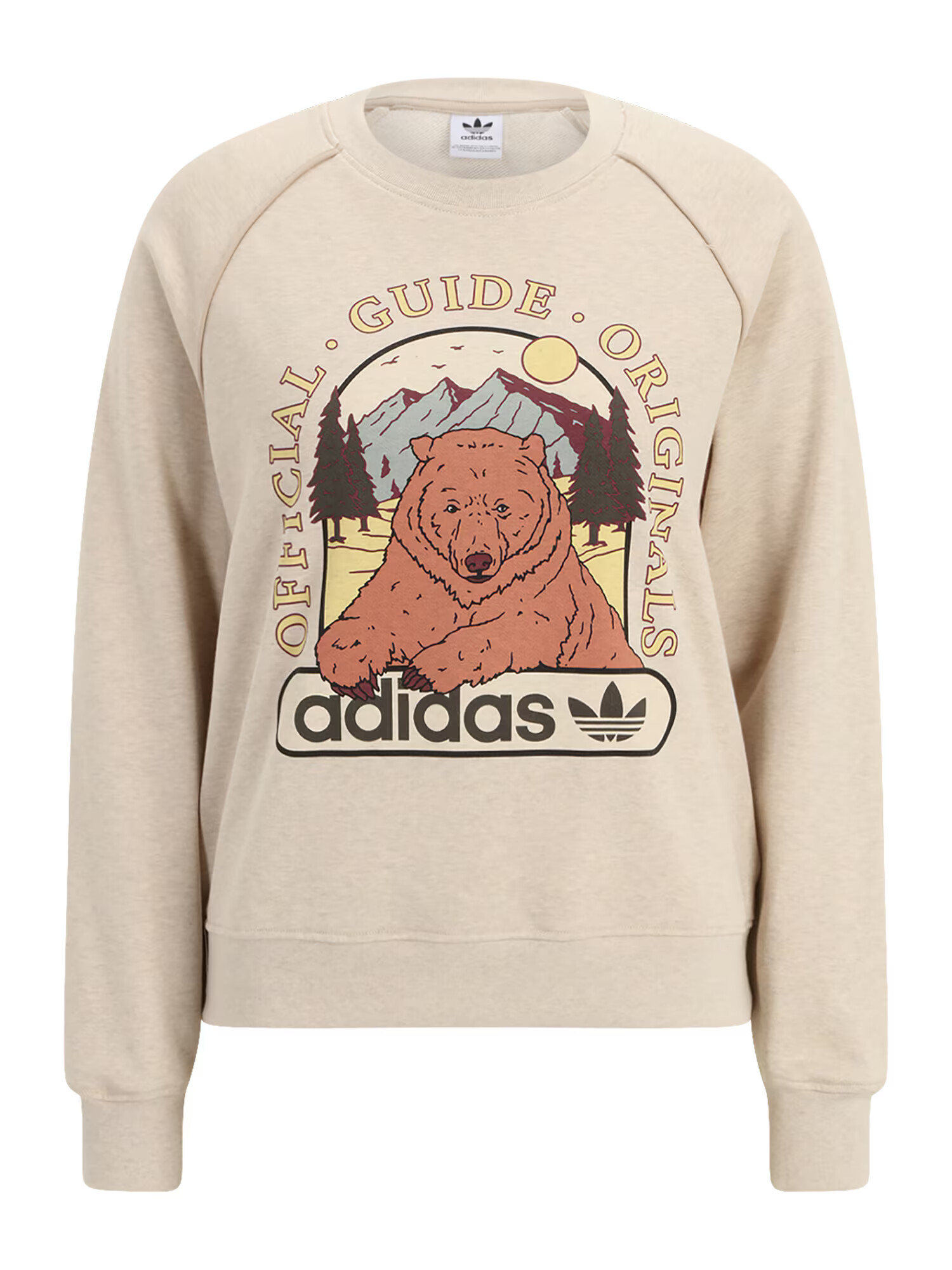 ADIDAS ORIGINALS Μπλούζα φούτερ 'Bear Graphic' μπεζ μελανζέ / καφέ / ανοικτό κίτρινο / μαύρο - Pepit.gr