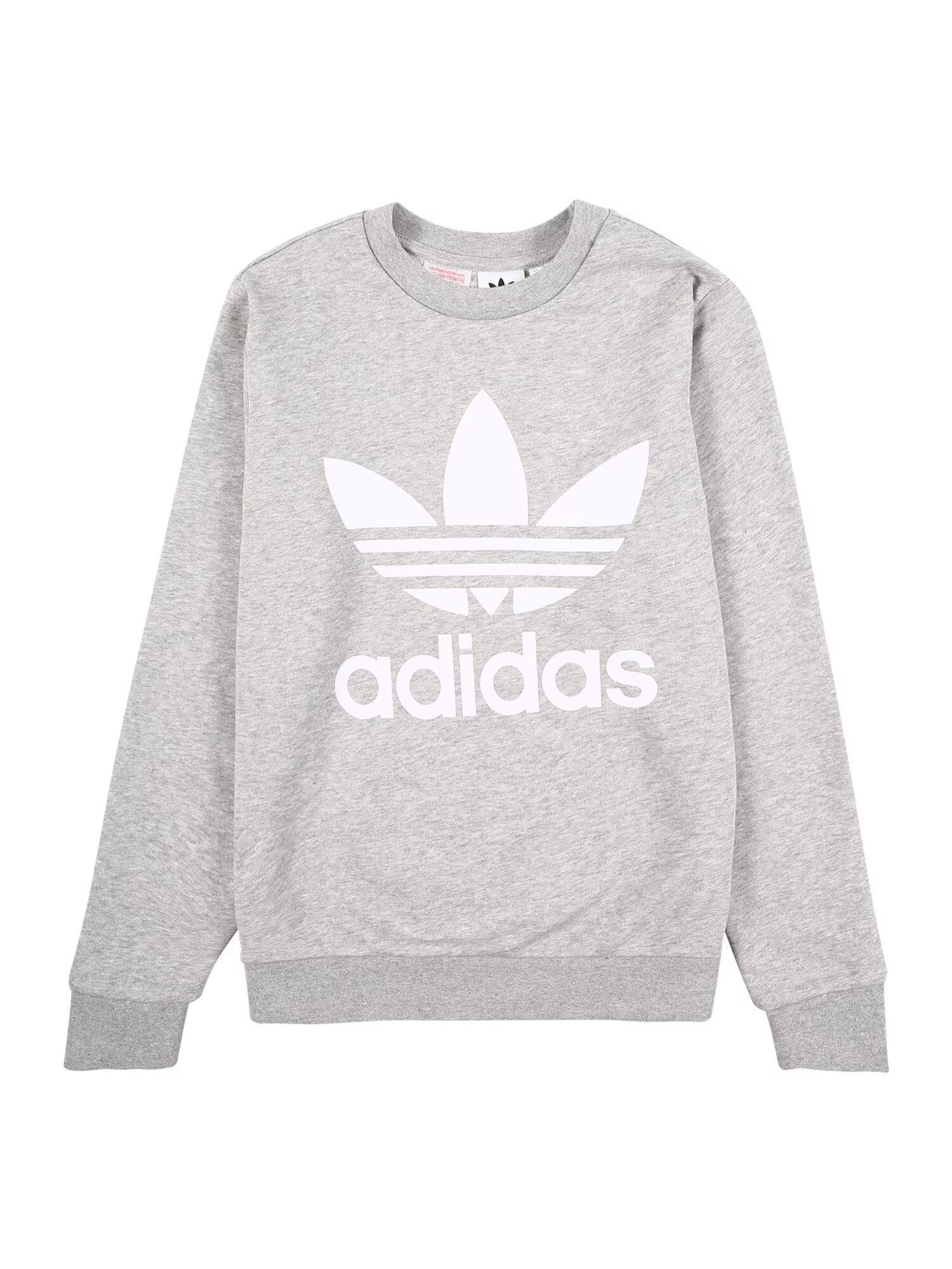 ADIDAS ORIGINALS Μπλούζα φούτερ 'Trefoil Crew' γκρι μελανζέ / λευκό - Pepit.gr