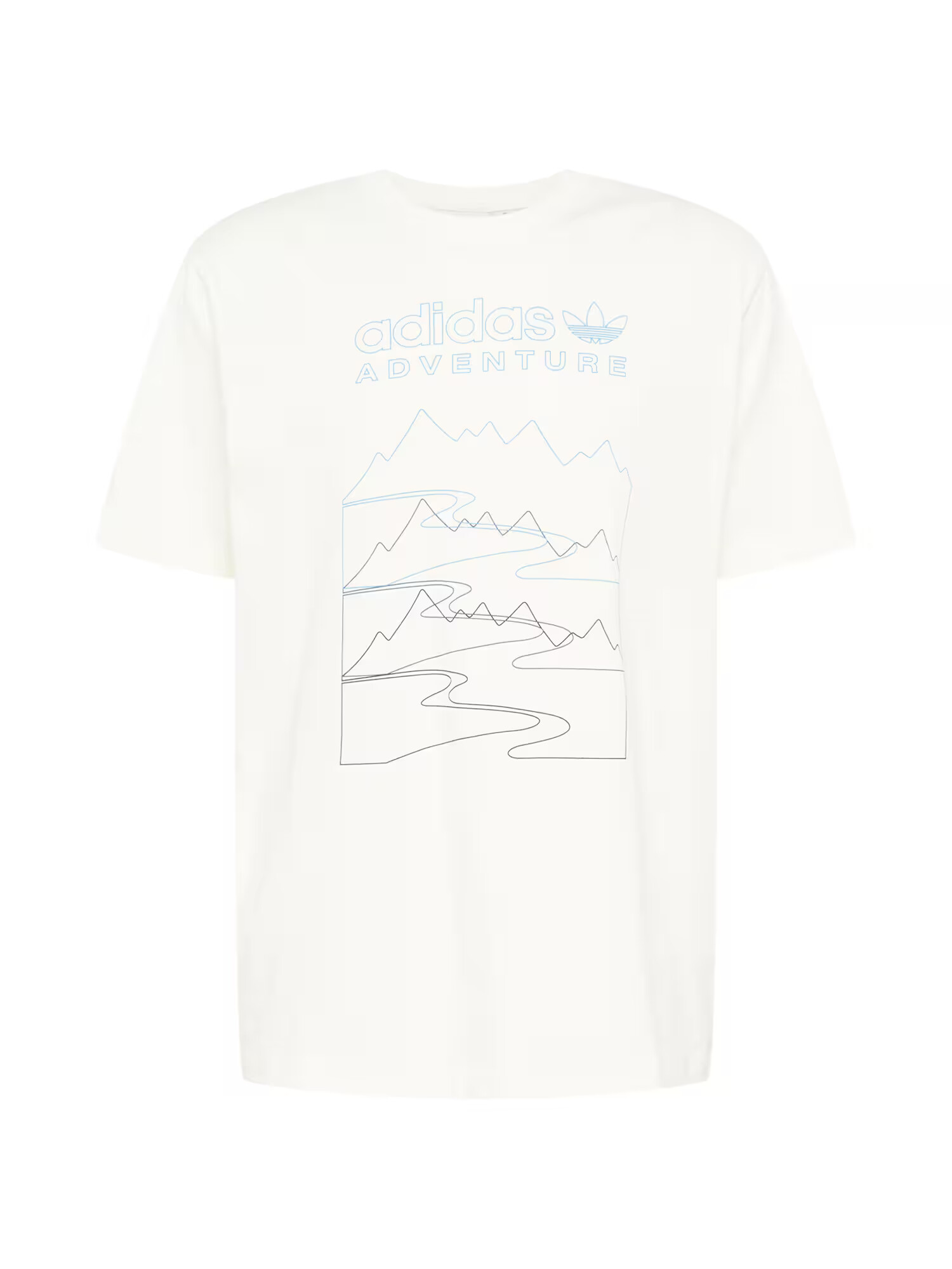 ADIDAS ORIGINALS Μπλουζάκι 'Adventure Mountain Front' μπλε περιστεριού / λευκό - Pepit.gr