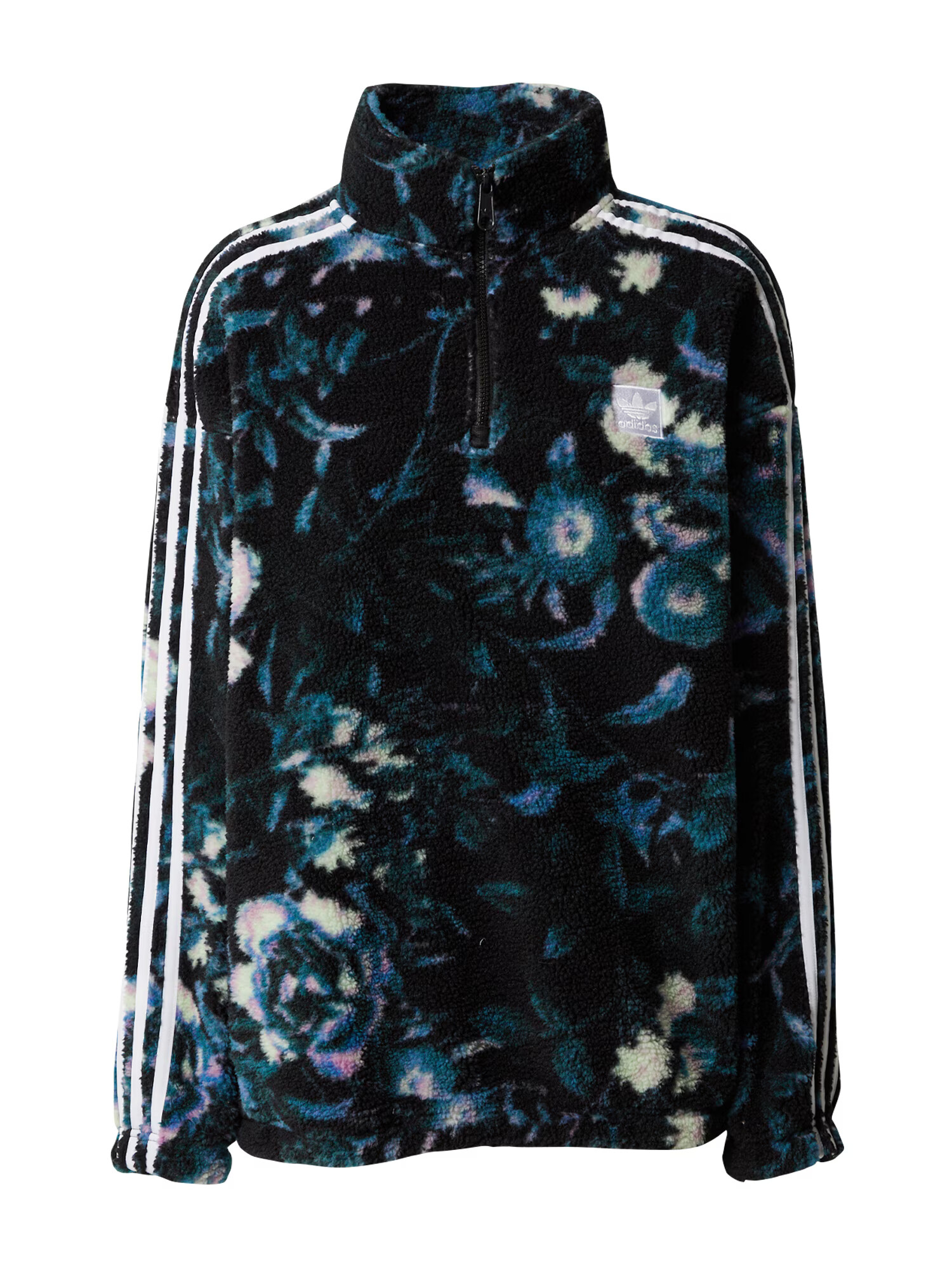 ADIDAS ORIGINALS Πουλόβερ 'Allover Print Flower Fleece' μπλε / κίτρινο παστέλ / πασχαλιά / μαύρο - Pepit.gr