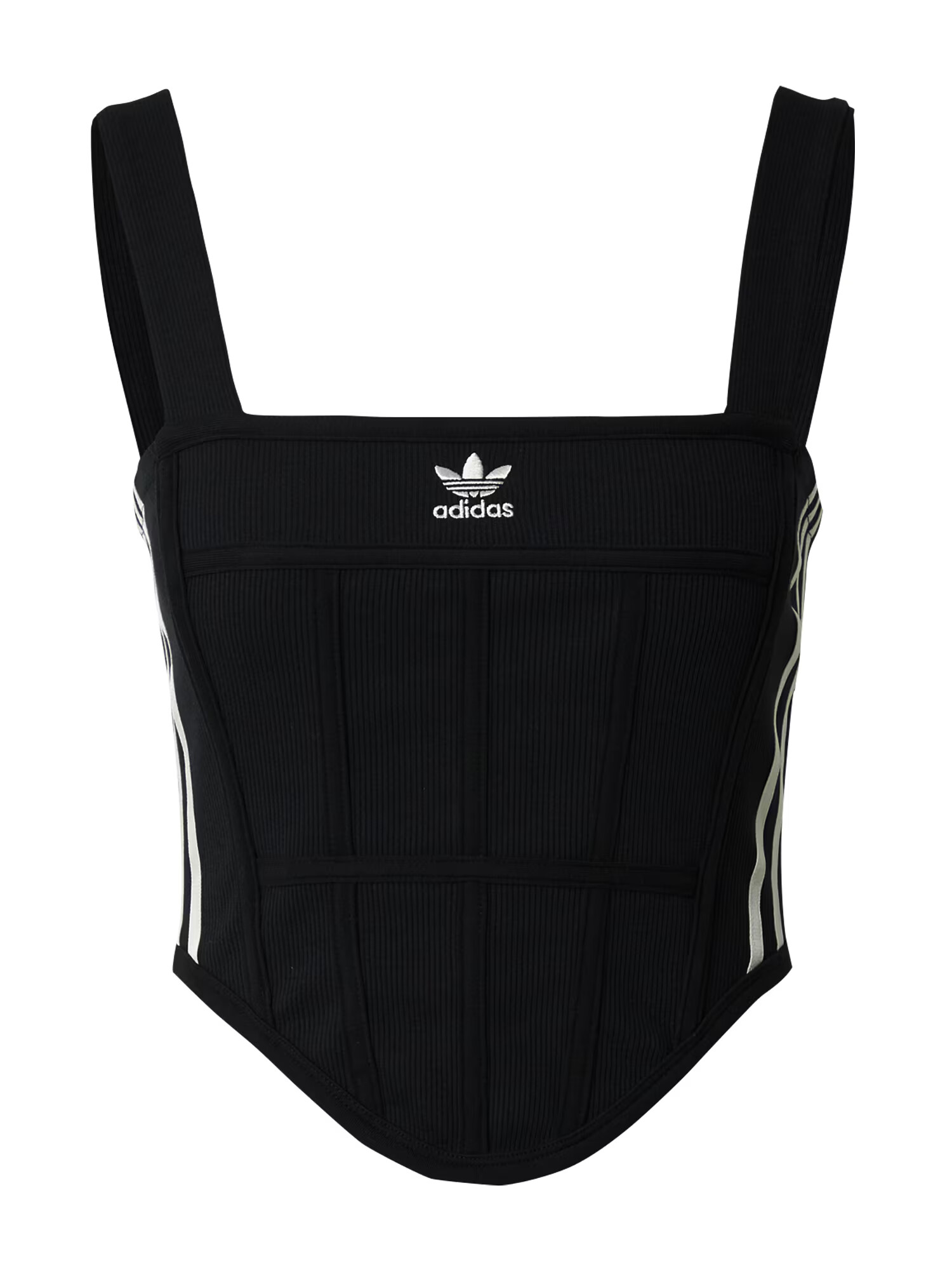 ADIDAS ORIGINALS Τοπ 'Rib Corset' μαύρο / λευκό - Pepit.gr