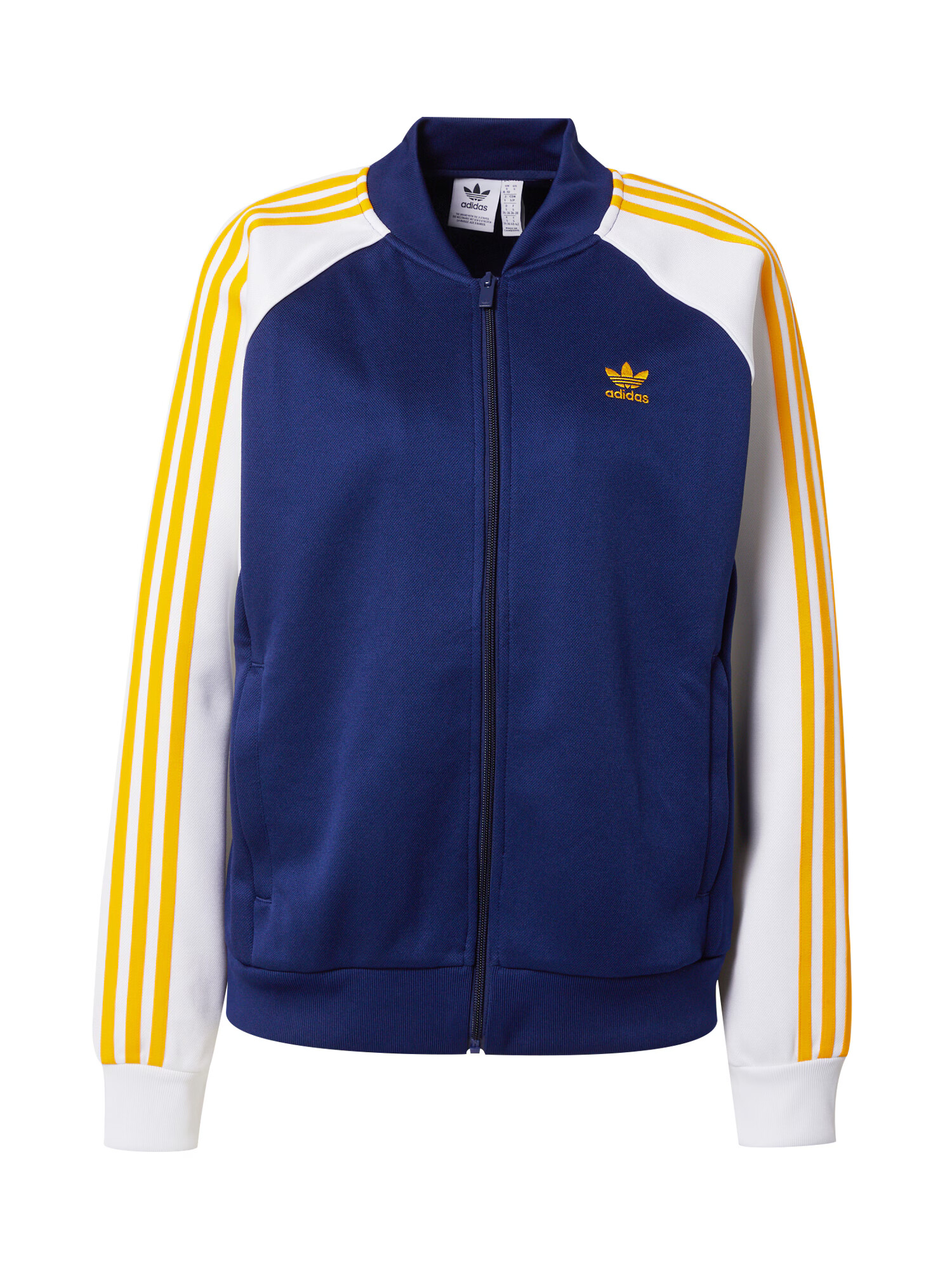 ADIDAS ORIGINALS Ζακέτα φούτερ 'Adicolor Classics' σκούρο μπλε / κίτρινο / λευκό - Pepit.gr