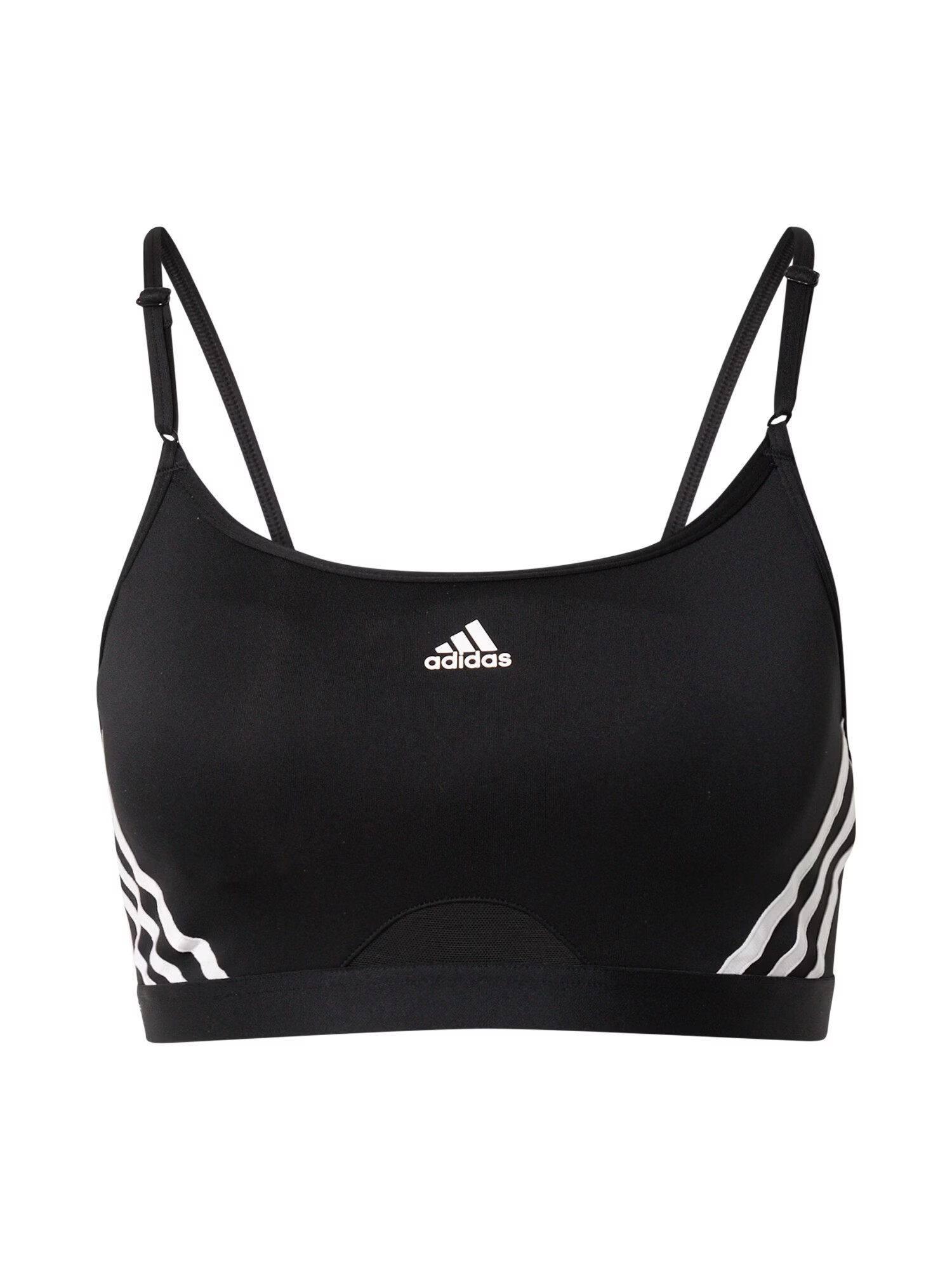 ADIDAS SPORTSWEAR Αθλητικό σουτιέν 'Aeroreact Light-Support 3-Stripes' μαύρο / λευκό - Pepit.gr