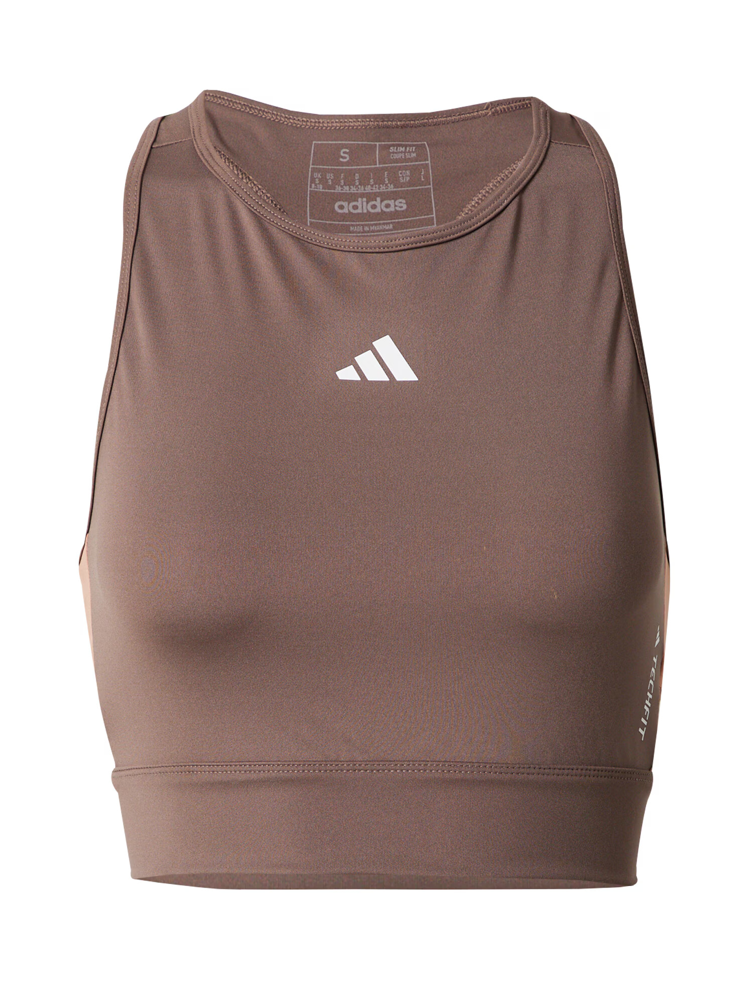 ADIDAS PERFORMANCE Αθλητικό τοπ 'Techfit Colorblock ' καφέ / λευκό - Pepit.gr