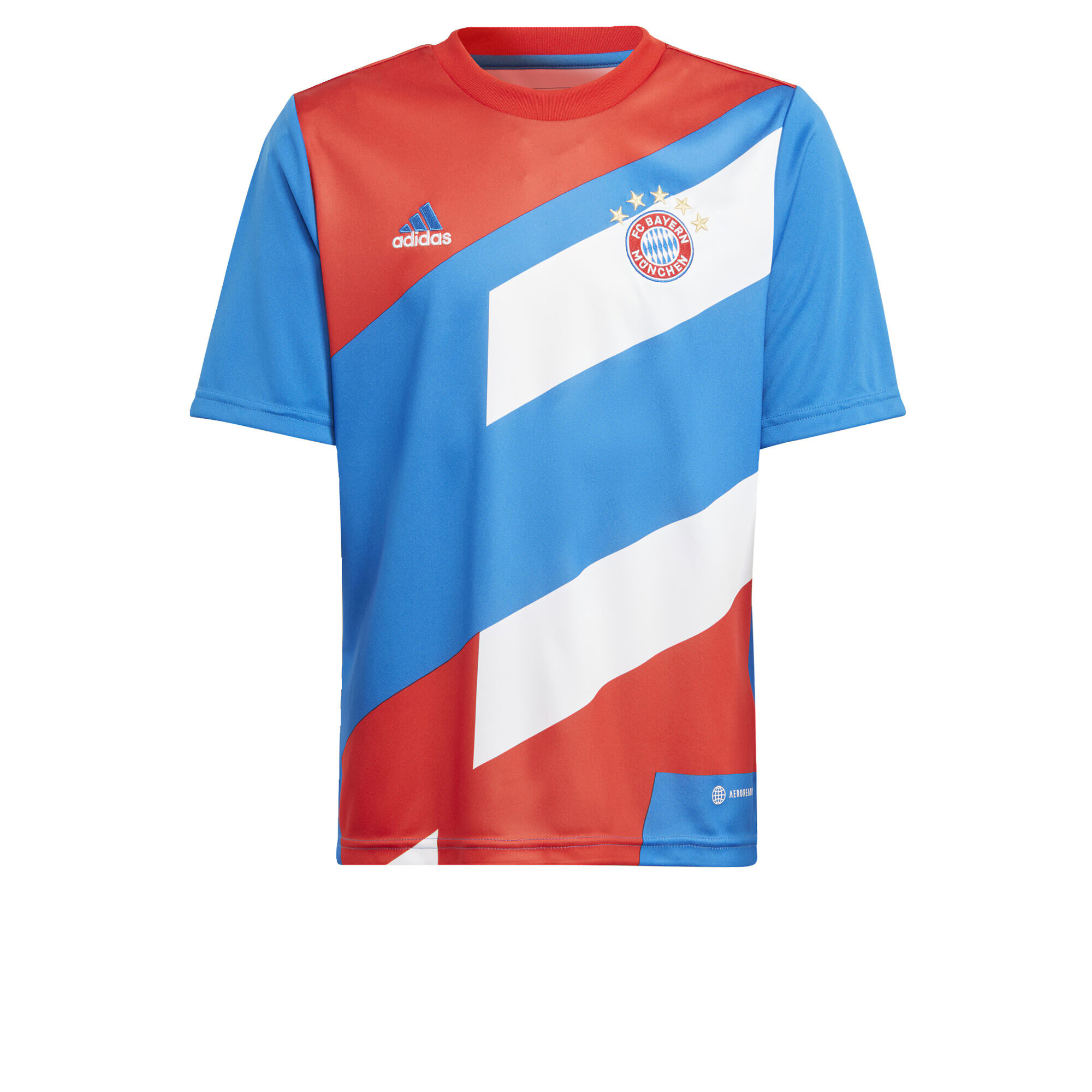 ADIDAS PERFORMANCE Λειτουργικό μπλουζάκι 'FC Bayern Pre-Match' αζούρ / χρυσό / κόκκινο φωτιάς / λευκό - Pepit.gr