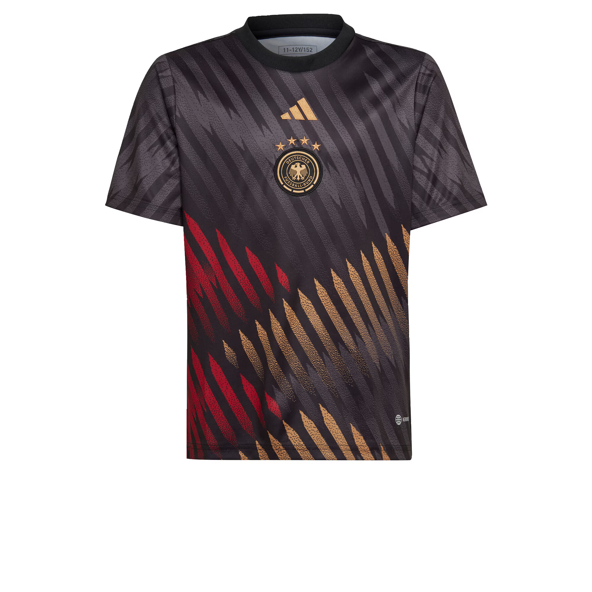 ADIDAS PERFORMANCE Λειτουργικό μπλουζάκι 'Germany 22 Pre-Match' ανθρακί / πορτοκαλί παστέλ / κόκκινο / μαύρο - Pepit.gr