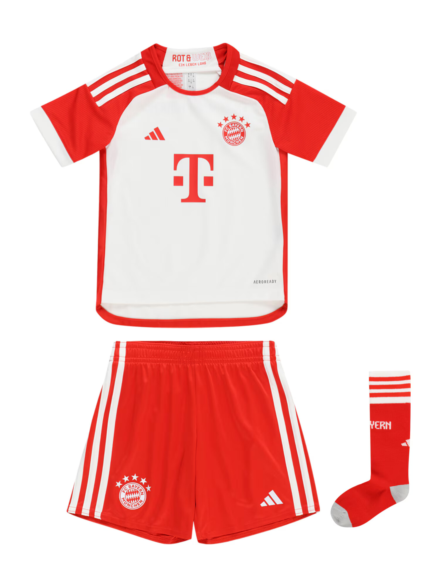 ADIDAS PERFORMANCE Φόρμα 'Fc Bayern 23/24 Home Mini Kit' ανοικτό γκρι / κόκκινο / λευκό - Pepit.gr