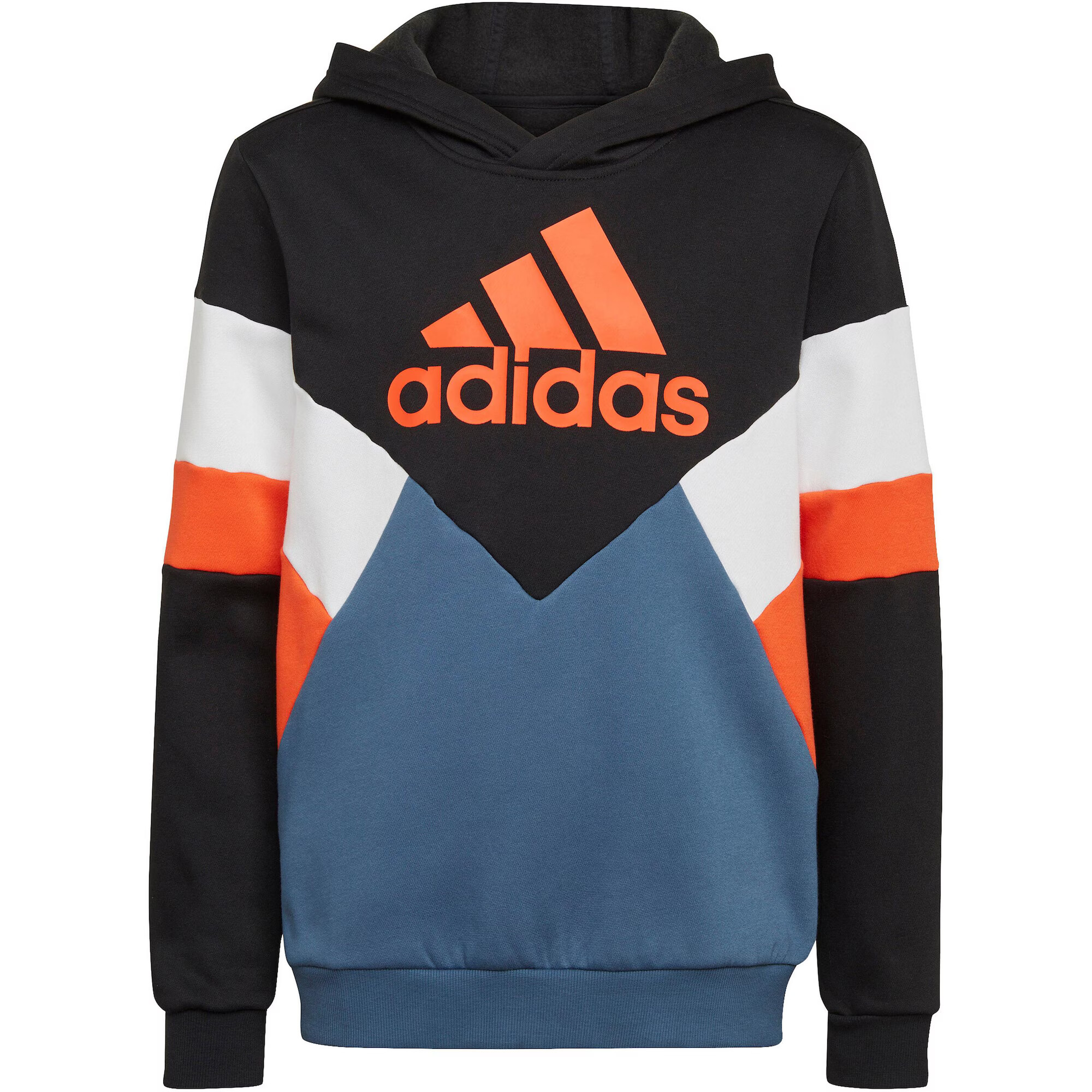 ADIDAS SPORTSWEAR Αθλητική μπλούζα φούτερ 'Colorblock Fleece' μπλε περιστεριού / πορτοκαλί / μαύρο / λευκό - Pepit.gr