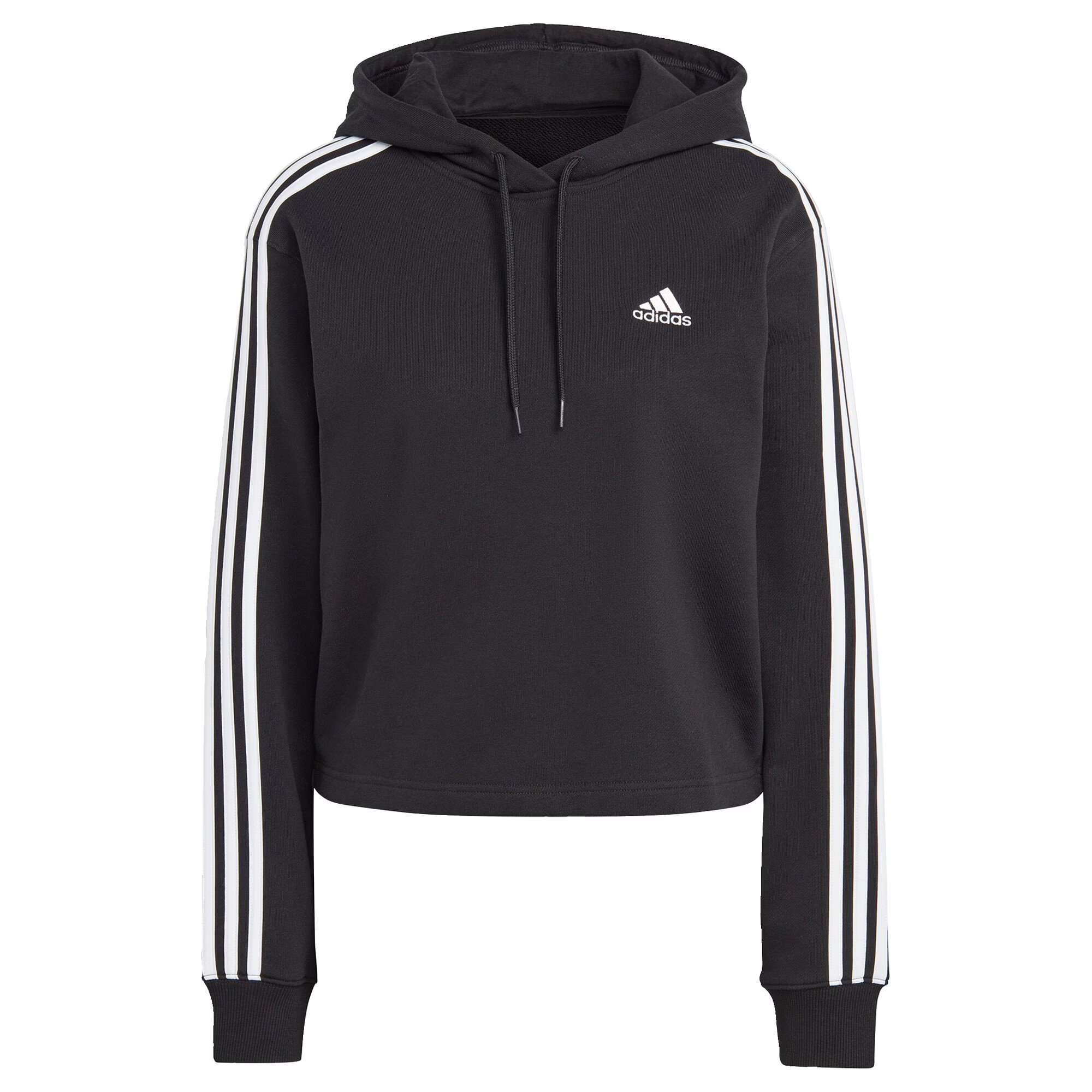 ADIDAS SPORTSWEAR Αθλητική μπλούζα φούτερ 'Essentials 3-Stripes French Terry ' μαύρο / λευκό - Pepit.gr