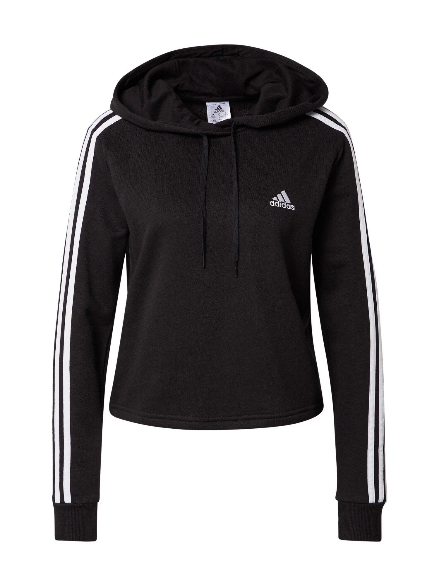 ADIDAS SPORTSWEAR Αθλητική μπλούζα φούτερ 'Essentials 3-Stripes ' μαύρο / λευκό - Pepit.gr