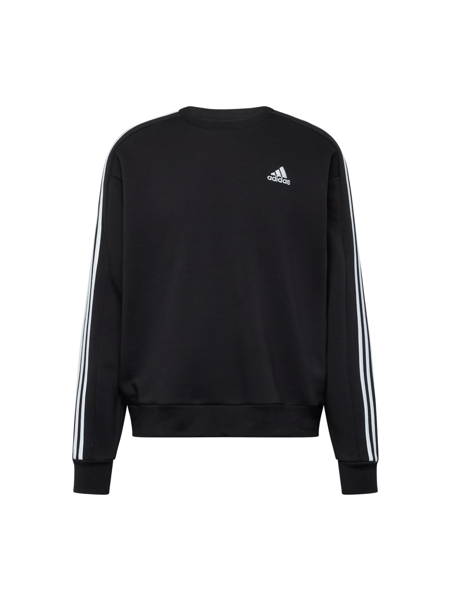 ADIDAS SPORTSWEAR Αθλητική μπλούζα φούτερ 'Essentials Fleece 3-Stripes Boxy' μαύρο / λευκό - Pepit.gr