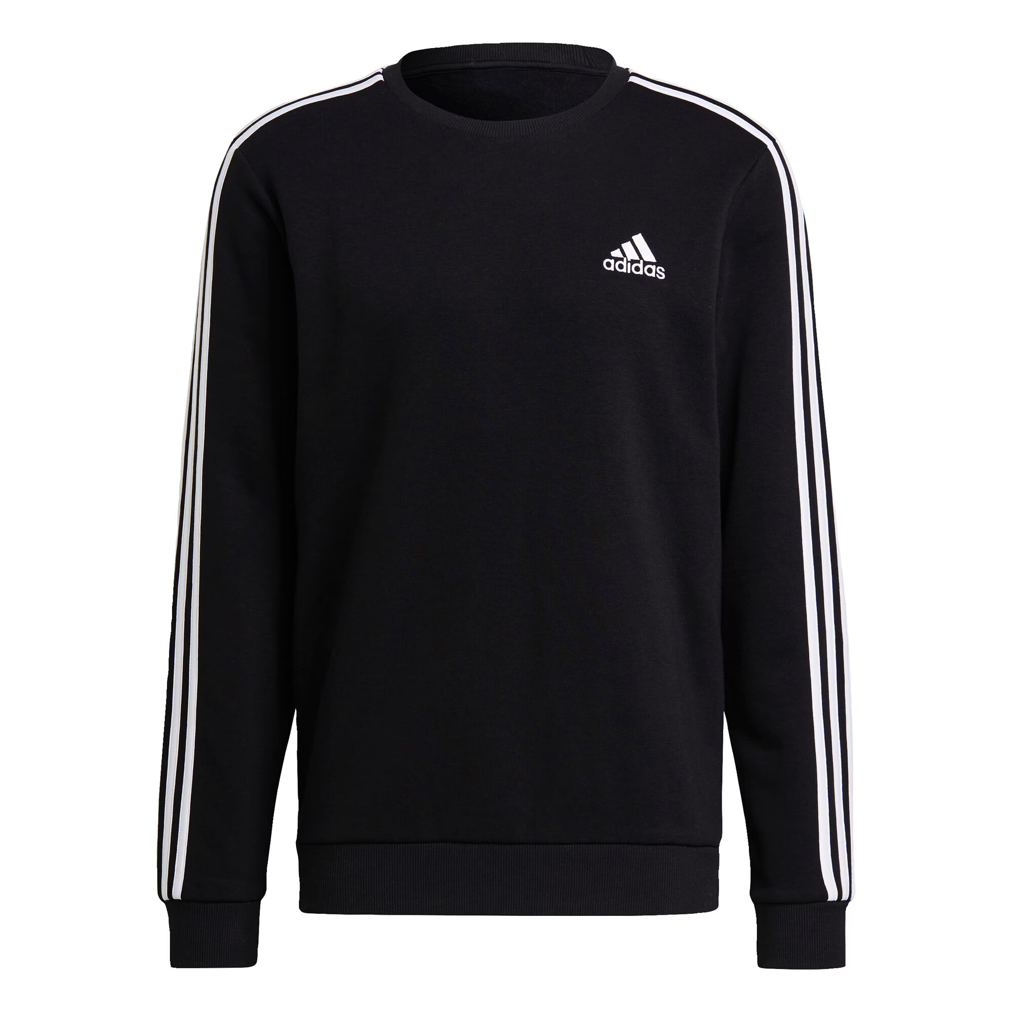 ADIDAS SPORTSWEAR Αθλητική μπλούζα φούτερ 'Essentials Fleece 3-Stripes' μαύρο / λευκό - Pepit.gr