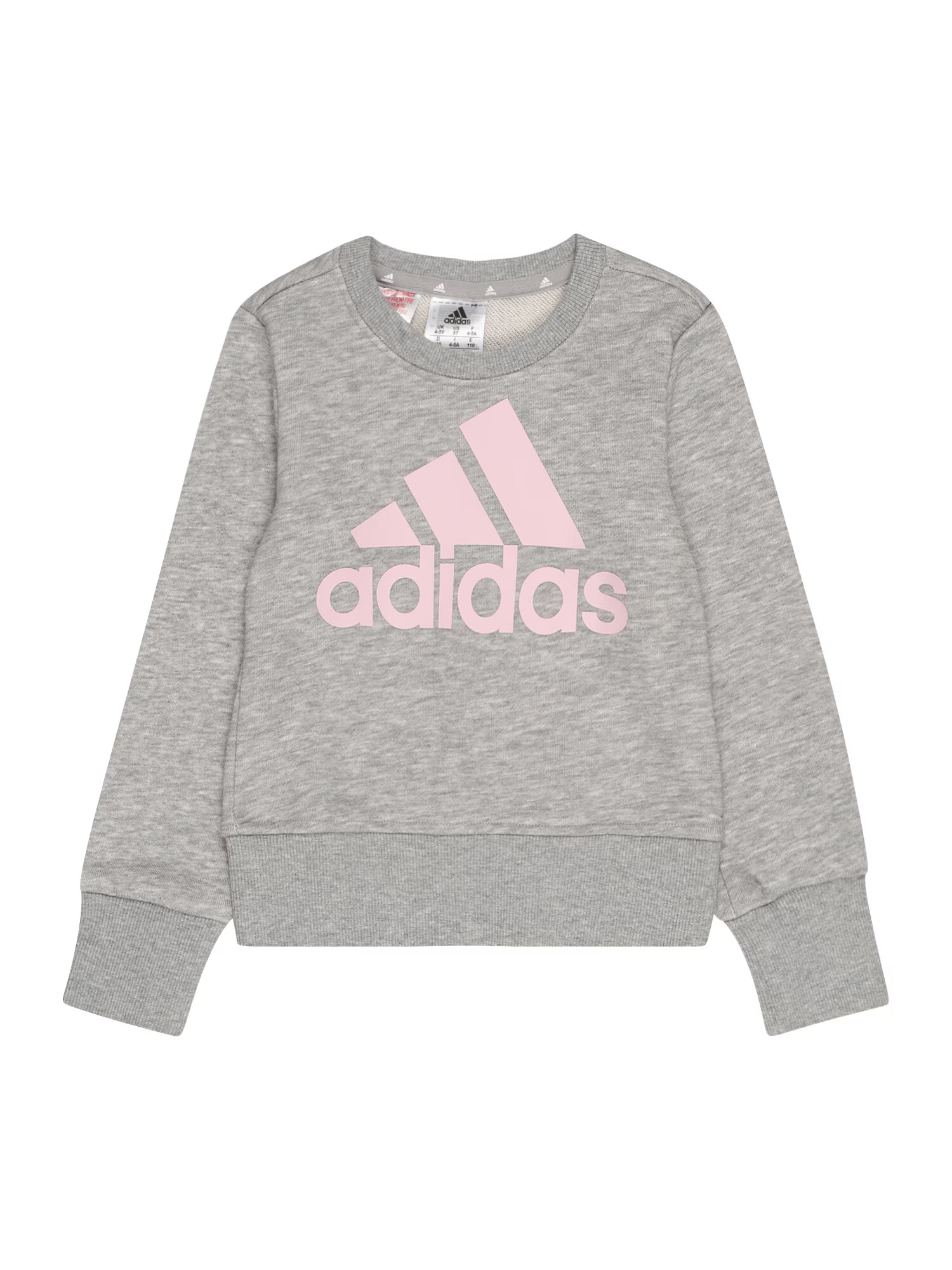 ADIDAS SPORTSWEAR Αθλητική μπλούζα φούτερ γκρι μελανζέ / ανοικτό ροζ - Pepit.gr