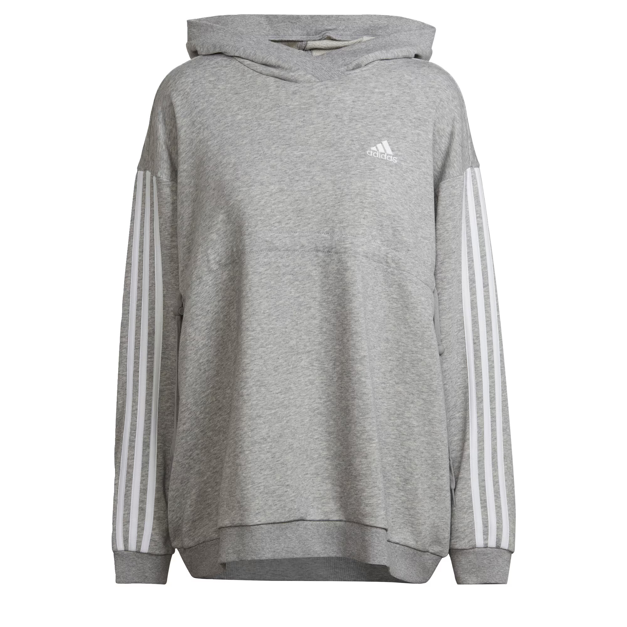 ADIDAS SPORTSWEAR Αθλητική μπλούζα φούτερ γκρι μελανζέ / λευκό - Pepit.gr