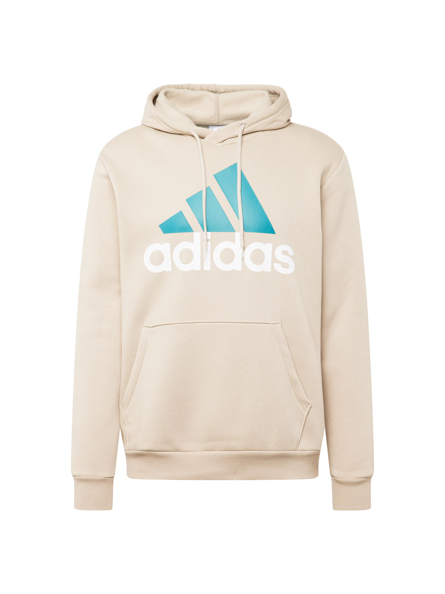 ADIDAS SPORTSWEAR Αθλητική μπλούζα φούτερ 'Essentials Fleece Big Logo' μπεζ / μπλε κυανό / λευκό - Pepit.gr