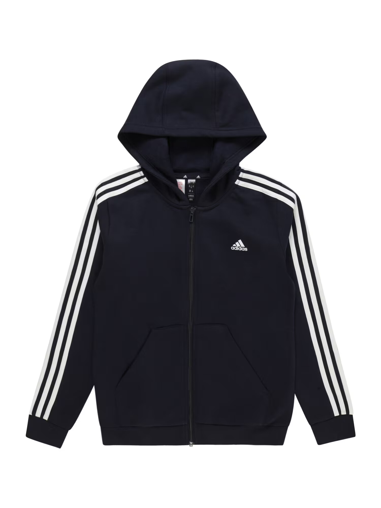 ADIDAS SPORTSWEAR Αθλητική ζακέτα φούτερ 'Essentials 3-Stripes Fleece ' μαύρο / λευκό - Pepit.gr