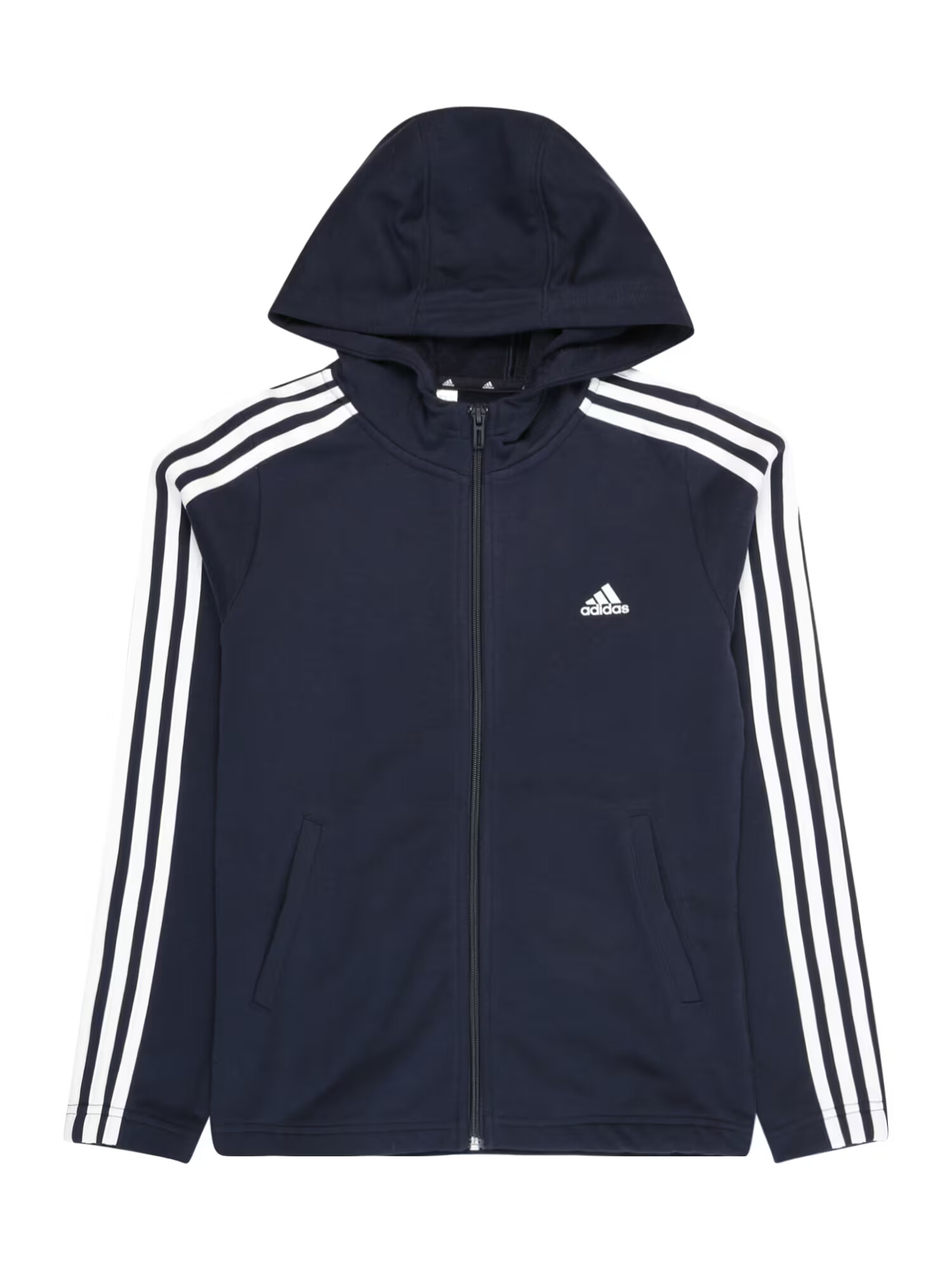 ADIDAS SPORTSWEAR Αθλητική ζακέτα φούτερ 'Essentials 3-Stripes ' μπλε μαρέν / λευκό - Pepit.gr