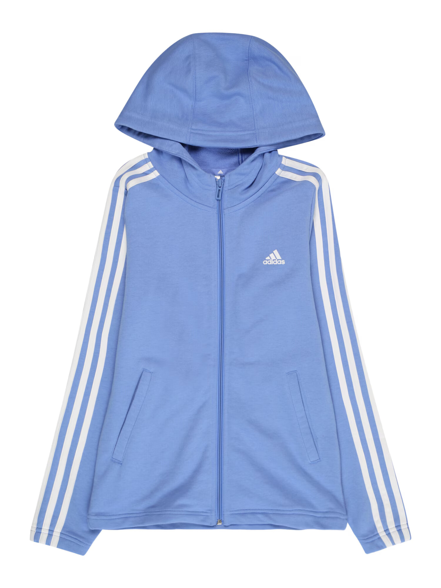 ADIDAS SPORTSWEAR Αθλητική ζακέτα φούτερ 'Essentials 3-Stripes ' μπλε ουρανού / λευκό - Pepit.gr