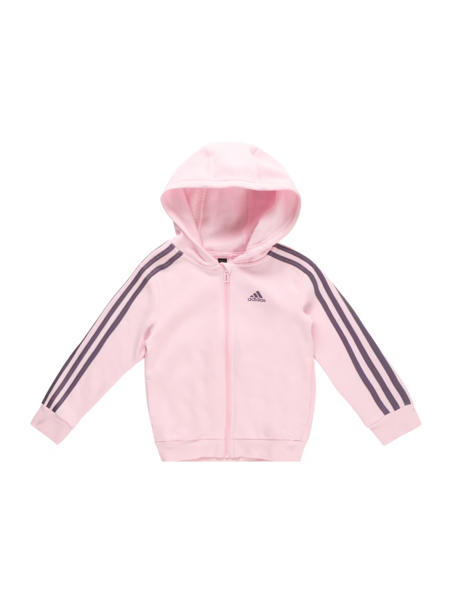 ADIDAS SPORTSWEAR Αθλητική ζακέτα φούτερ 'Essentials 3-Stripes Zip ' γκρι / ρόδινο - Pepit.gr