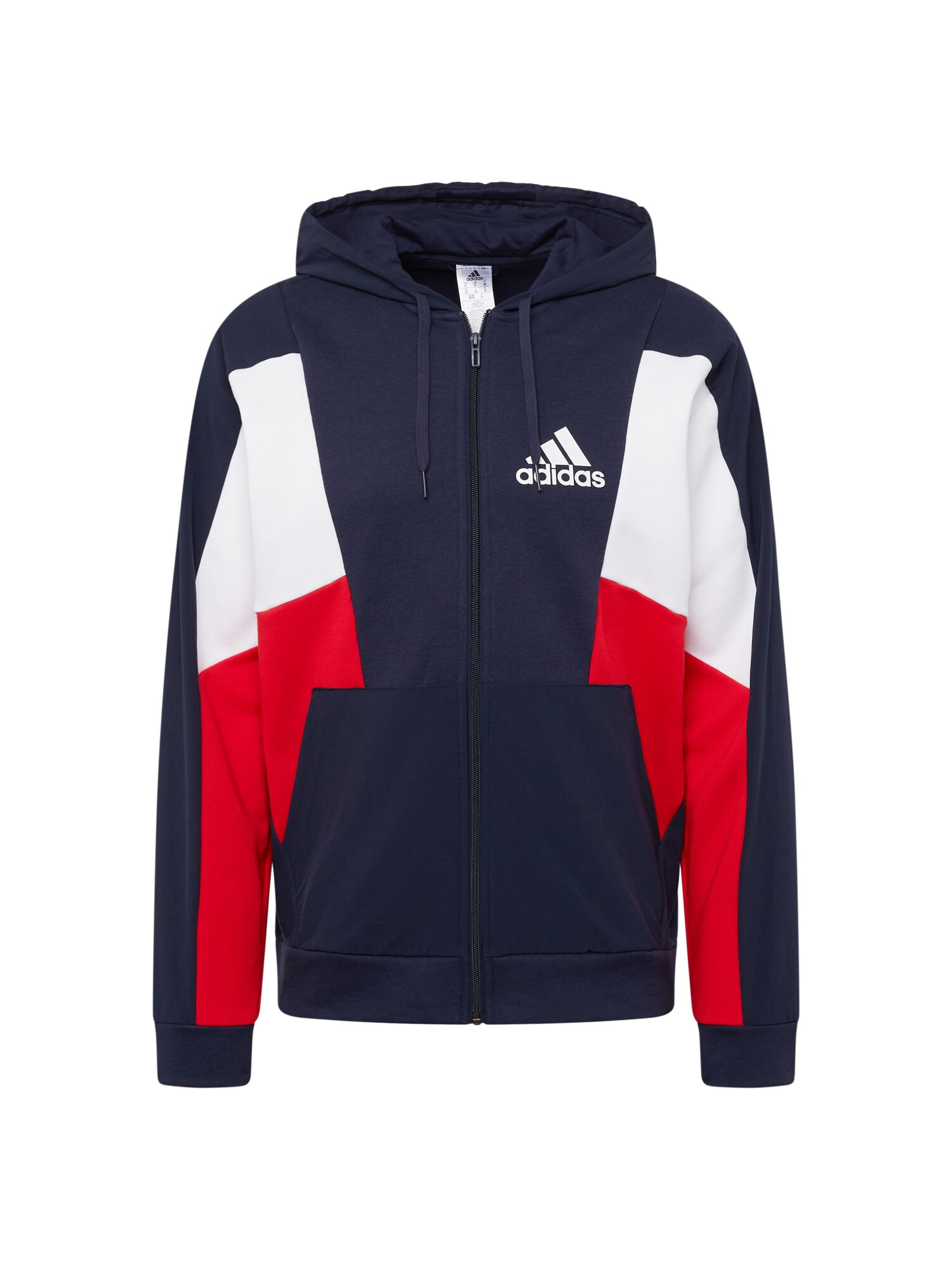 ADIDAS SPORTSWEAR Αθλητική ζακέτα φούτερ 'Essentials Colorblock ' σκούρο μπλε / κόκκινο / λευκό - Pepit.gr