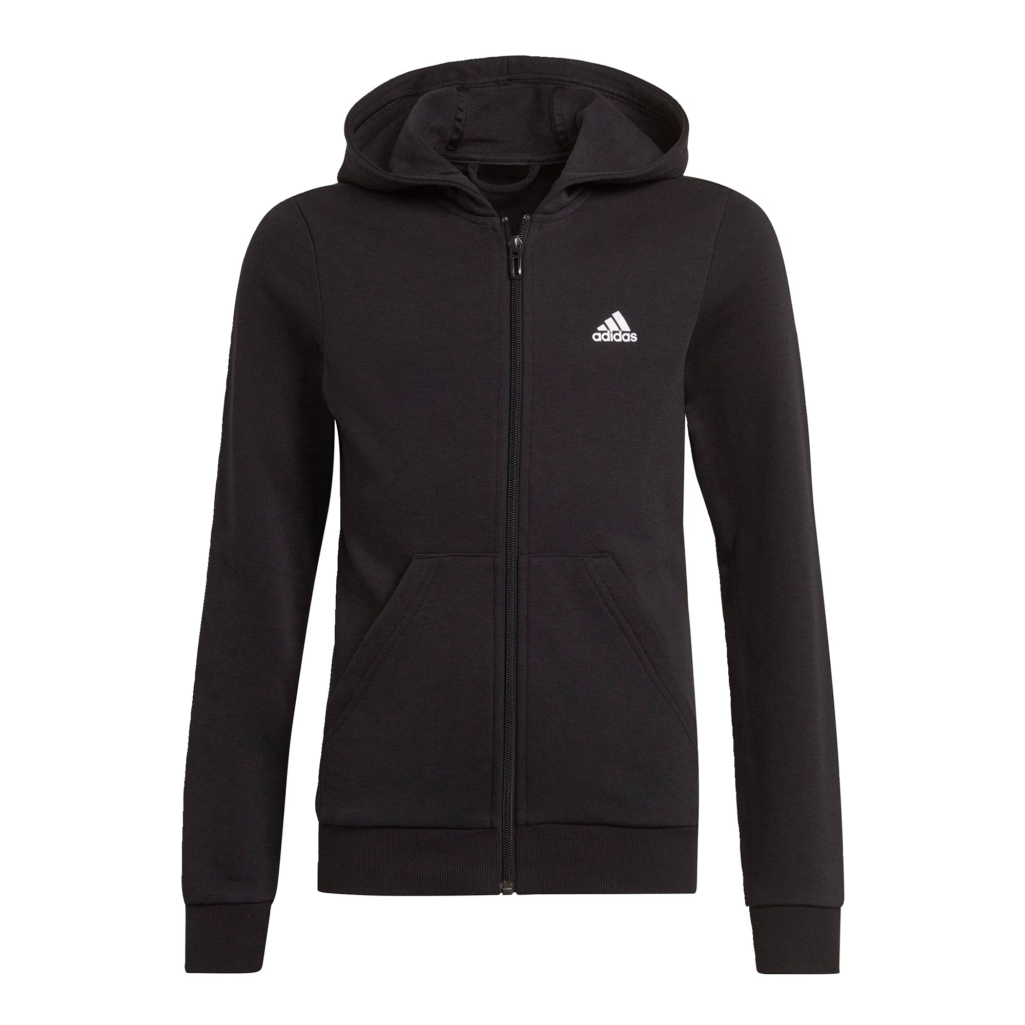 ADIDAS SPORTSWEAR Αθλητική ζακέτα φούτερ 'Essentials' μαύρο / λευκό - Pepit.gr