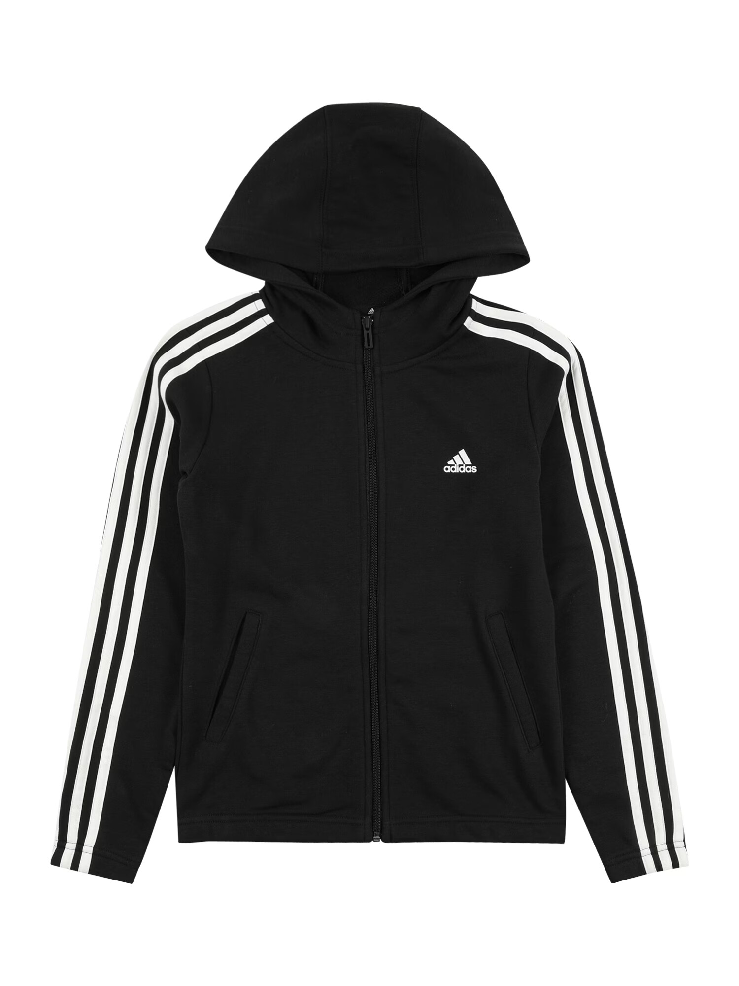 ADIDAS SPORTSWEAR Αθλητική ζακέτα φούτερ 'Essentials' μαύρο / λευκό - Pepit.gr