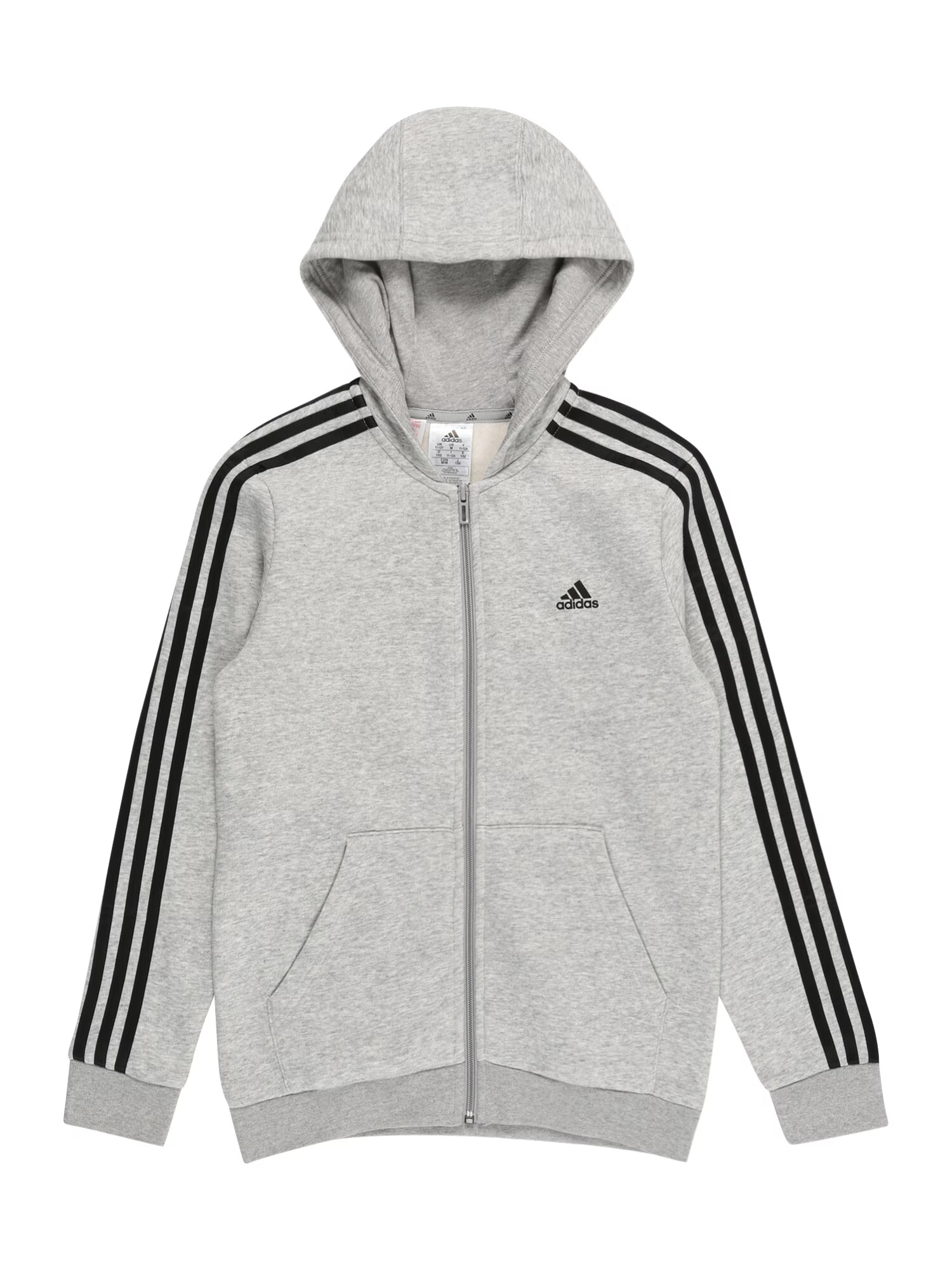 ADIDAS SPORTSWEAR Αθλητική ζακέτα φούτερ γκρι / μαύρο - Pepit.gr