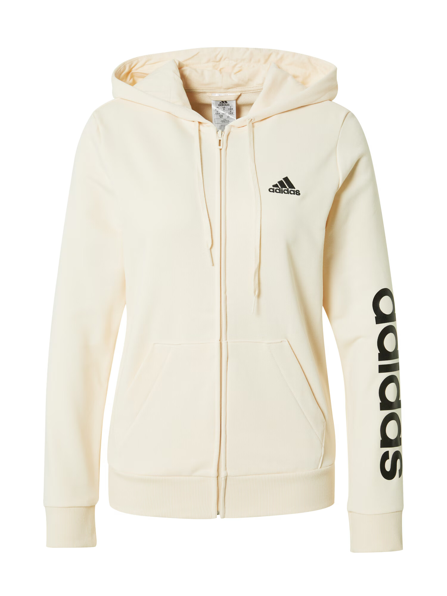 ADIDAS SPORTSWEAR Αθλητική ζακέτα φούτερ κρεμ / μαύρο - Pepit.gr