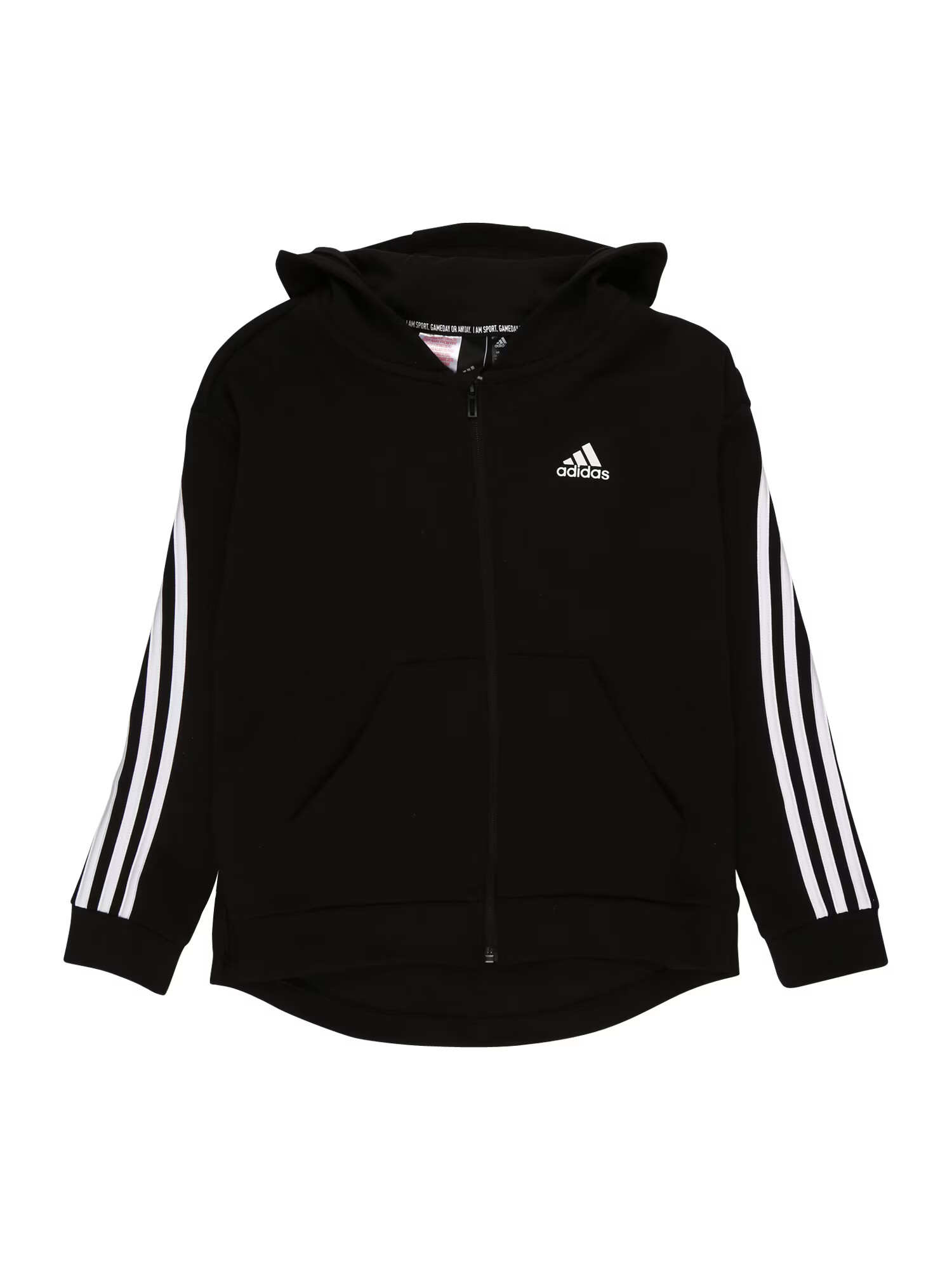 ADIDAS SPORTSWEAR Αθλητική ζακέτα φούτερ '3-Stripes ' μαύρο / λευκό - Pepit.gr