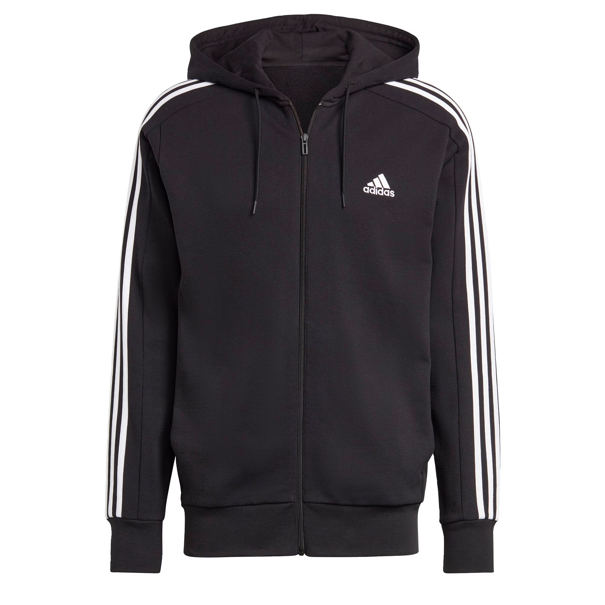 ADIDAS SPORTSWEAR Αθλητική μπλούζα φούτερ 'Essentials French Terry 3-Stripes ' μαύρο / λευκό - Pepit.gr