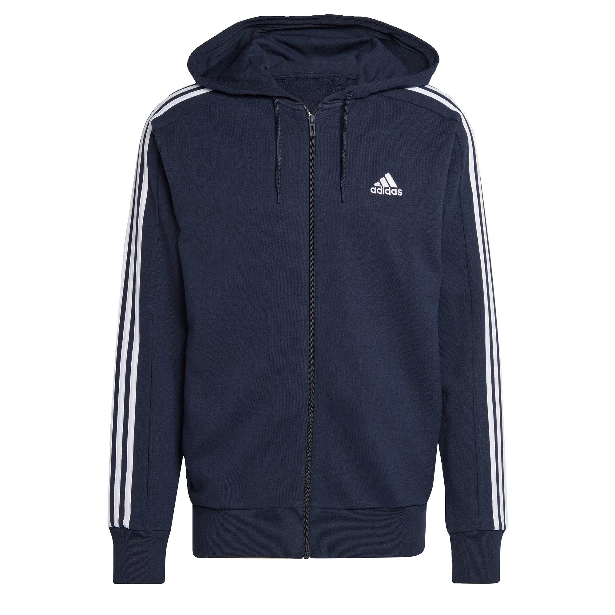 ADIDAS SPORTSWEAR Αθλητική ζακέτα φούτερ 'Essentials French Terry 3-Stripes ' σκούρο μπλε / λευκό - Pepit.gr