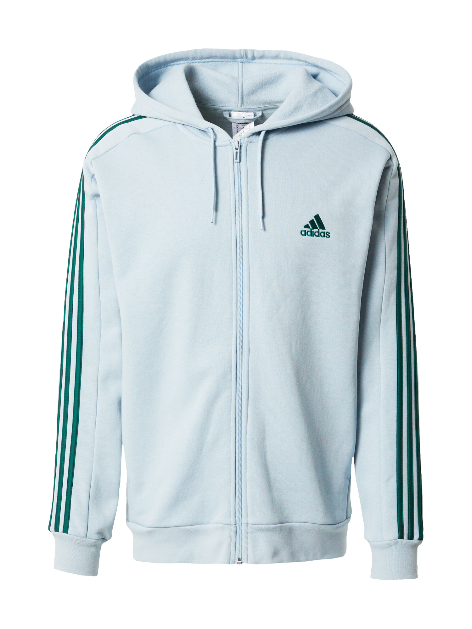 ADIDAS SPORTSWEAR Αθλητική ζακέτα φούτερ 'Essentials Fleece 3-Stripes ' γαλάζιο / σμαραγδί - Pepit.gr