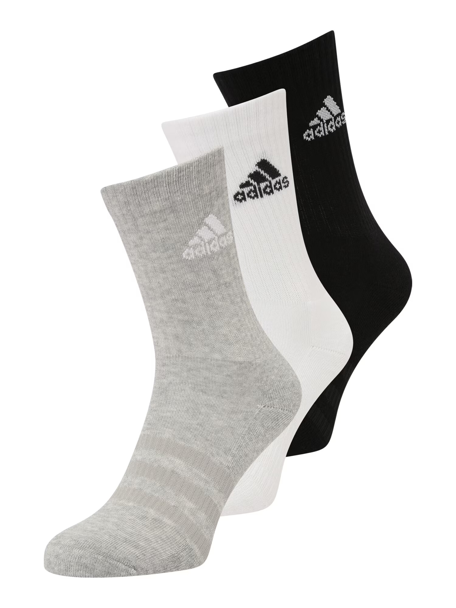 ADIDAS SPORTSWEAR Αθλητικές κάλτσες 'Cushioned Crew ' γκρι μελανζέ / μαύρο / λευκό - Pepit.gr