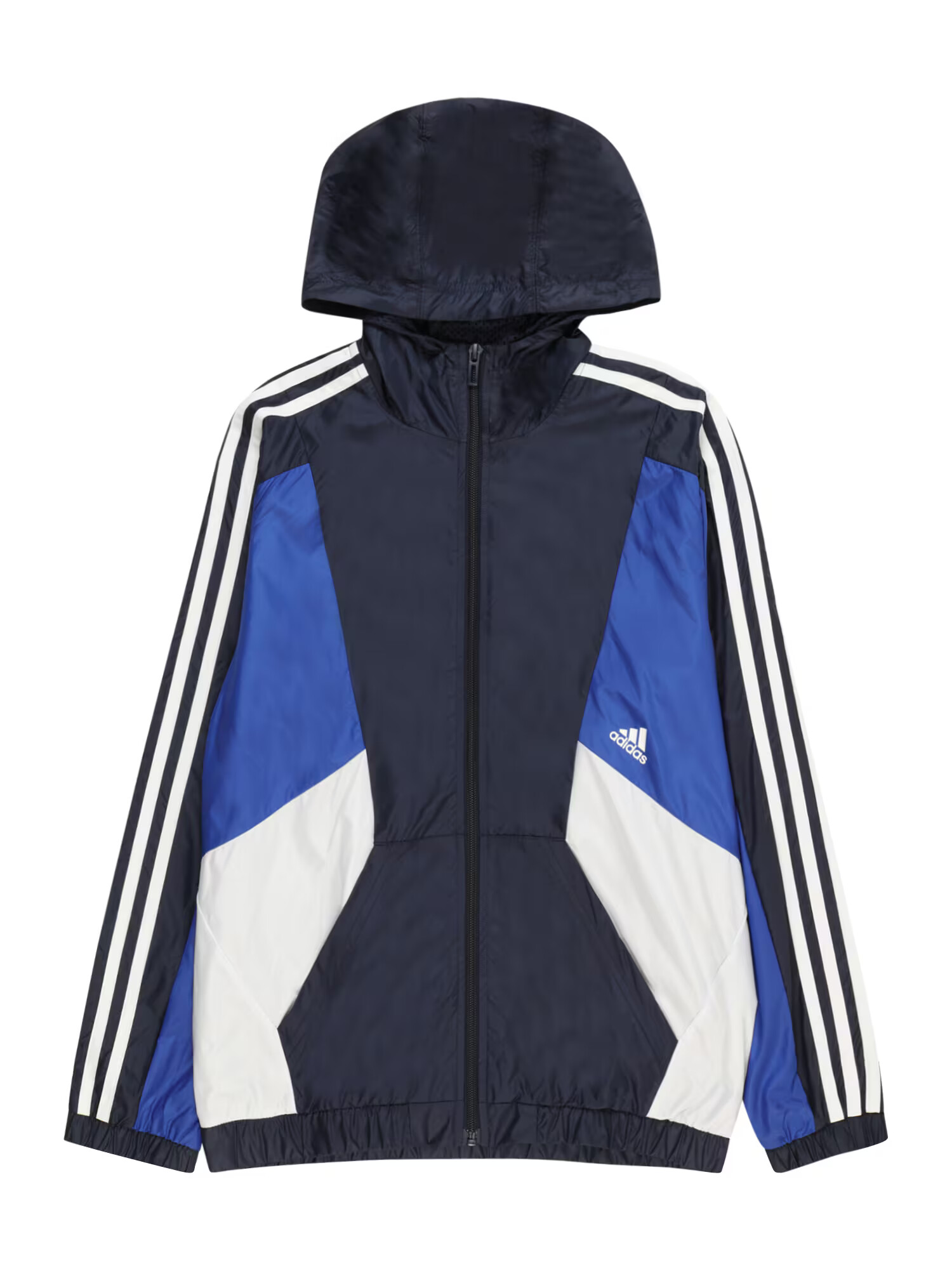 ADIDAS SPORTSWEAR Αθλητικό μπουφάν 'Colorblock 3-Stripes Fit' μπλε νύχτας / μπλε ρουά / λευκό - Pepit.gr