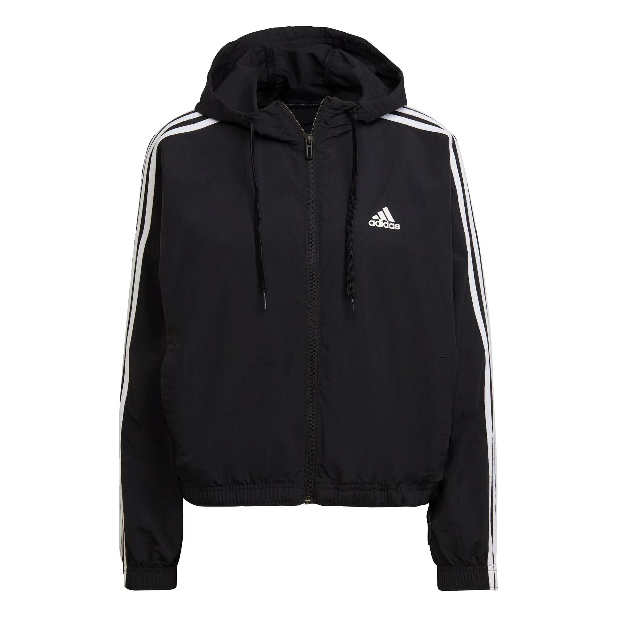 ADIDAS SPORTSWEAR Αθλητικό μπουφάν 'Essentials Repeat' μαύρο / λευκό - Pepit.gr