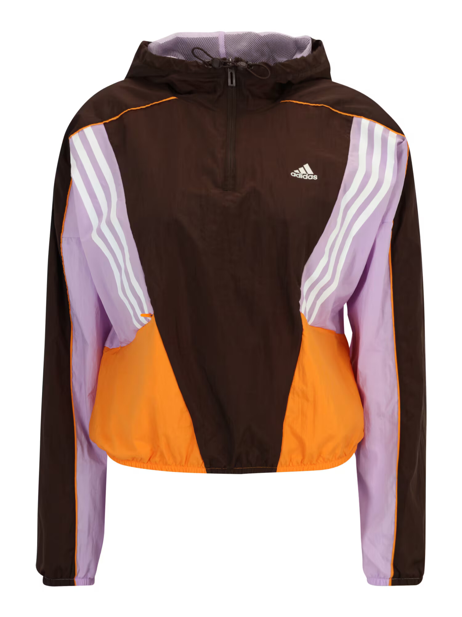 ADIDAS SPORTSWEAR Αθλητικό μπουφάν 'Hyperglam ' σκούρο καφέ / χρυσοκίτρινο / λιλά / λευκό - Pepit.gr