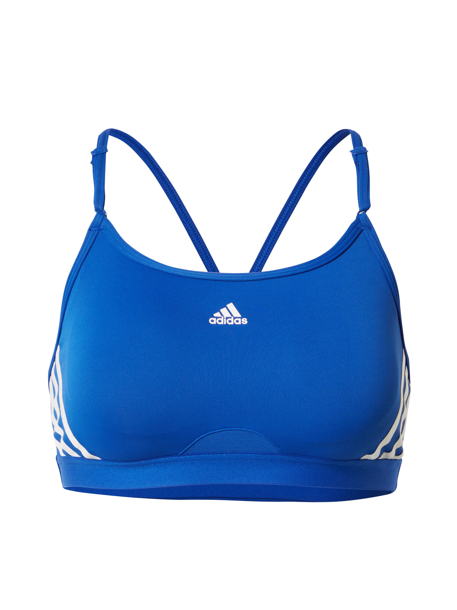 ADIDAS SPORTSWEAR Αθλητικό σουτιέν 'Aeroreact Light-Support 3-Stripes' μπλε / λευκό - Pepit.gr