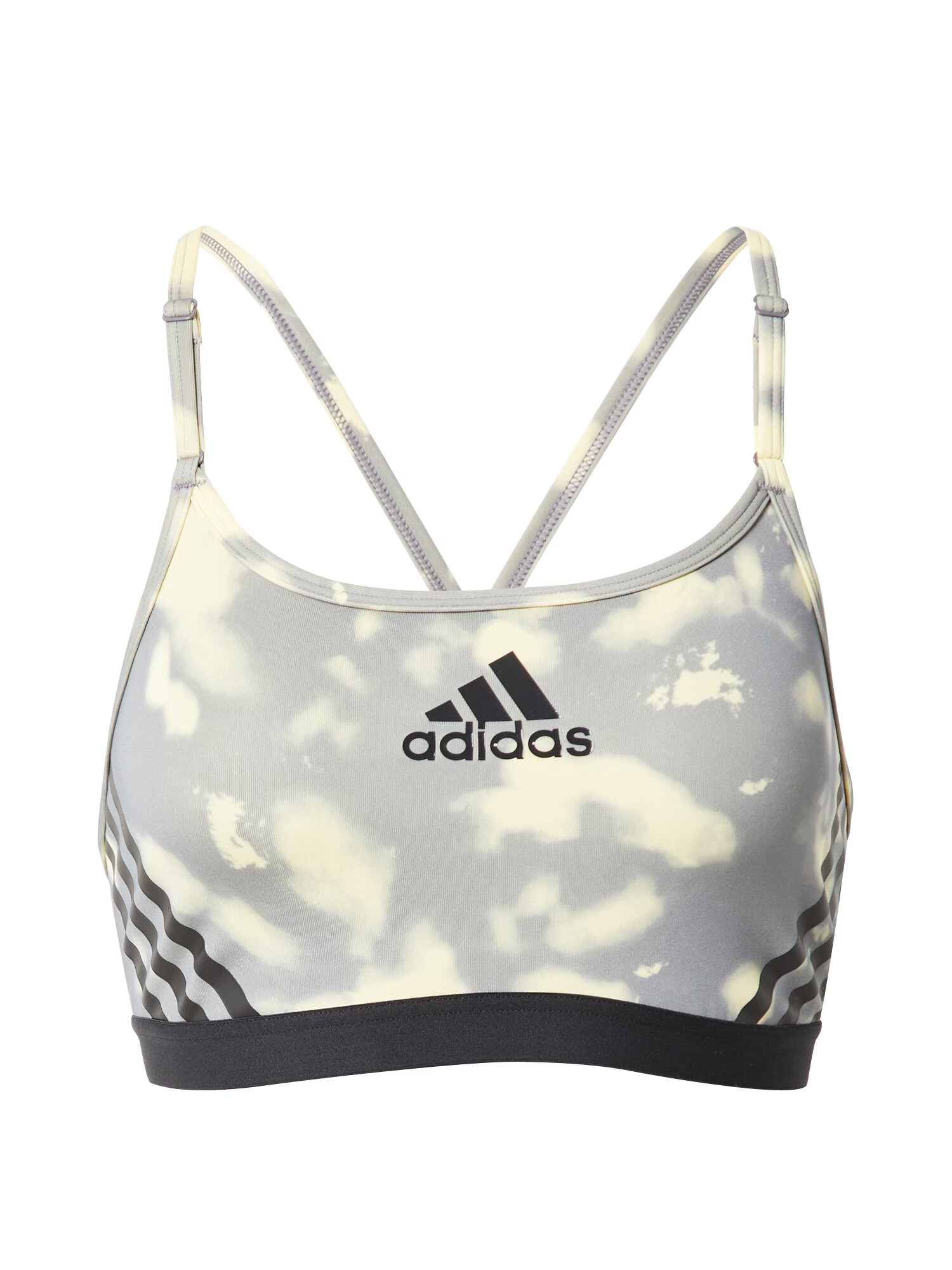 ADIDAS SPORTSWEAR Αθλητικό σουτιέν 'Aeroreact Light-Support Hyperglam Printed' κίτρινο / ανοικτό γκρι / μαύρο - Pepit.gr