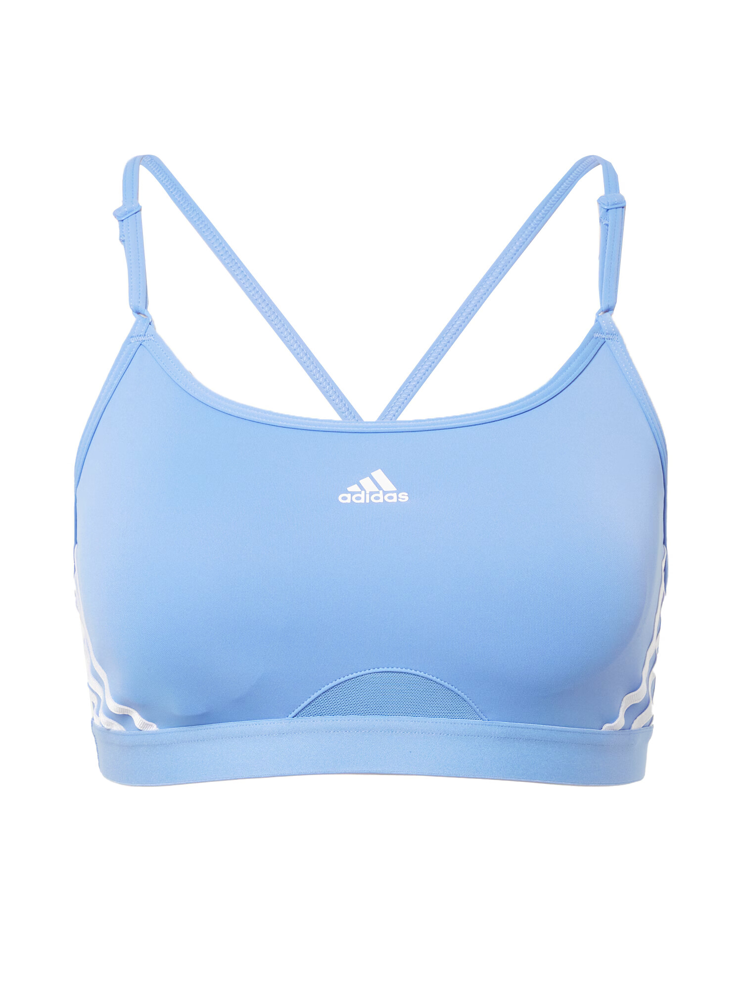 ADIDAS SPORTSWEAR Αθλητικό σουτιέν 'Aeroreact Light-Support 3-Stripes' γαλάζιο / λευκό - Pepit.gr