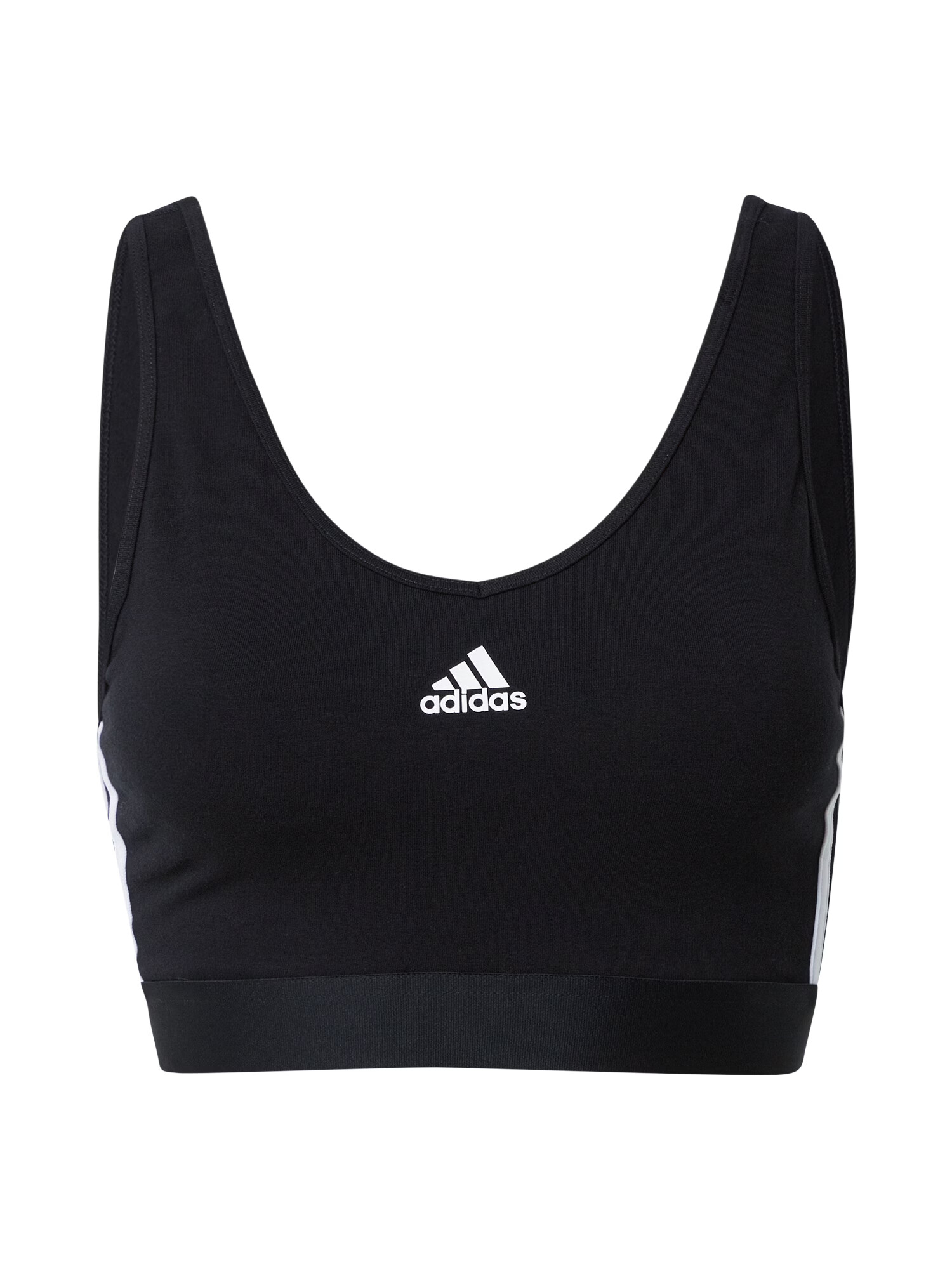 ADIDAS SPORTSWEAR Αθλητικό σουτιέν 'Essentials 3-Stripes With Removable Pads' μαύρο / λευκό - Pepit.gr